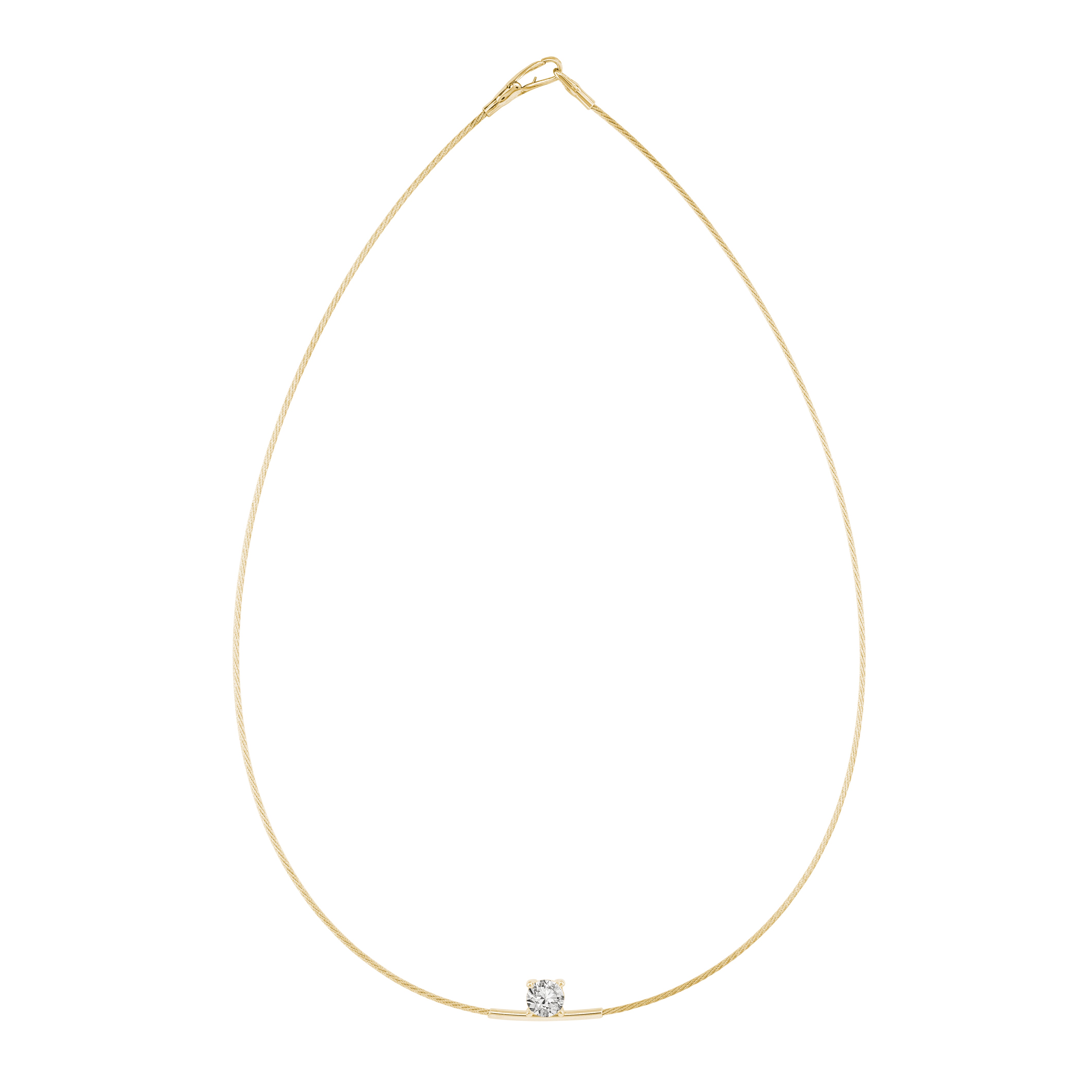 14K Necklace Round 1ct