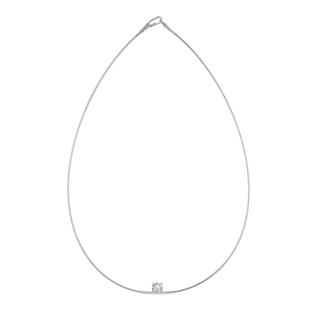 14K Necklace Round 1ct