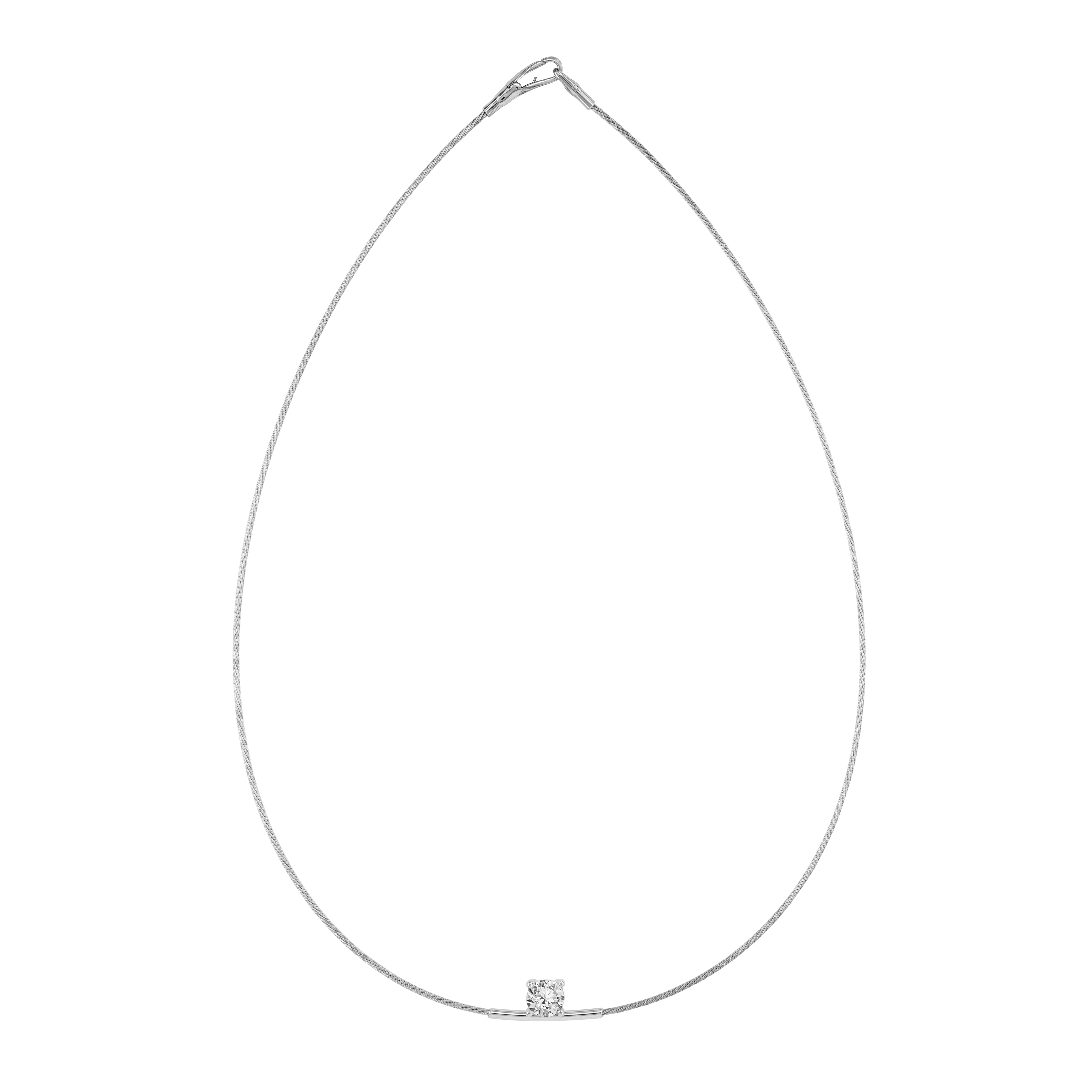 14K Necklace Round 1ct