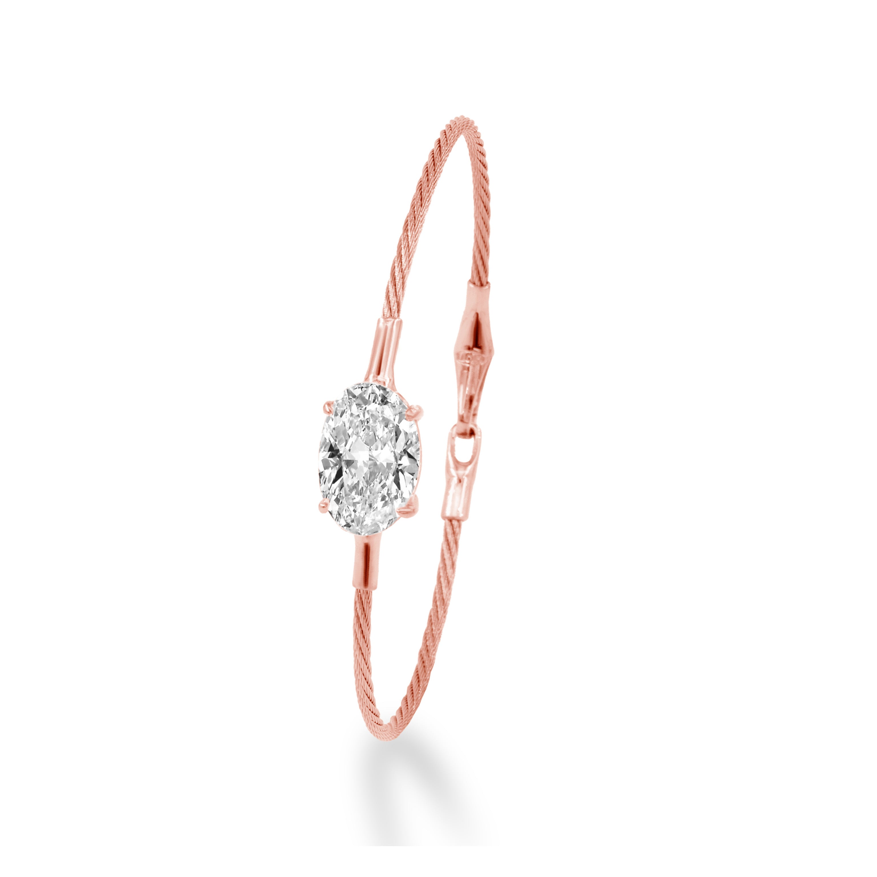 14K Bracelet, oval 4ct