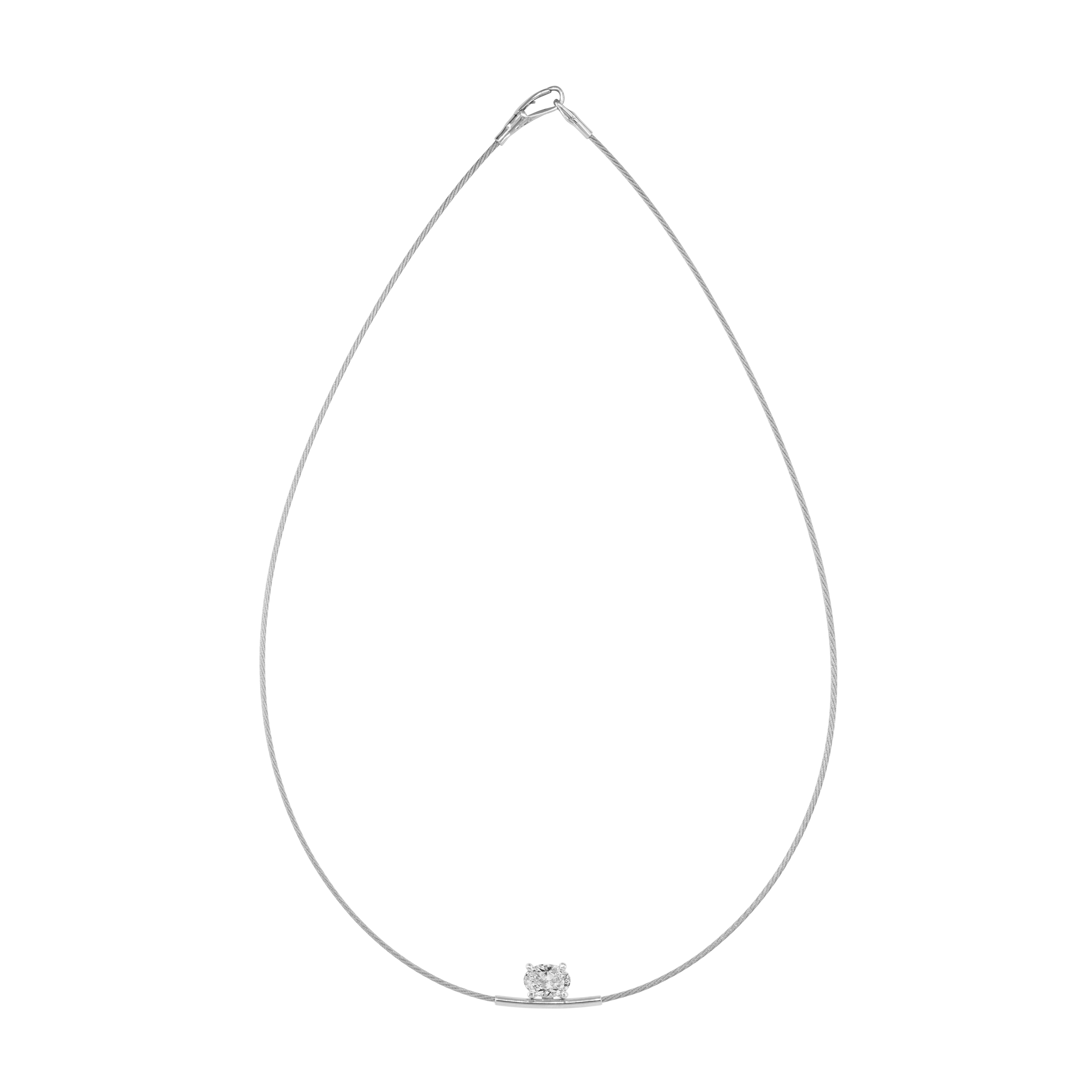 14K Necklace oval 1ct