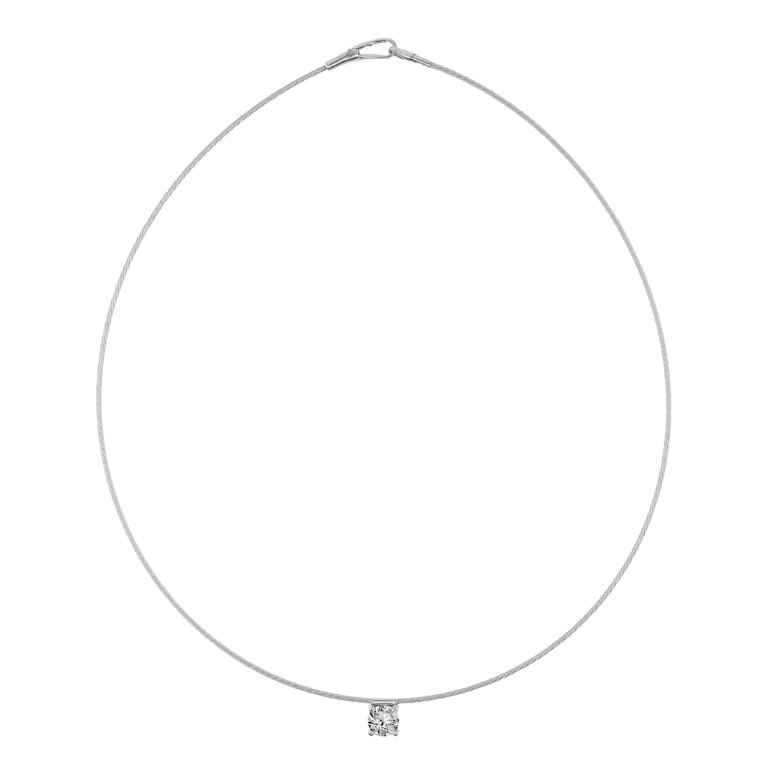 14K Necklace 1ct Round Drop Pendant