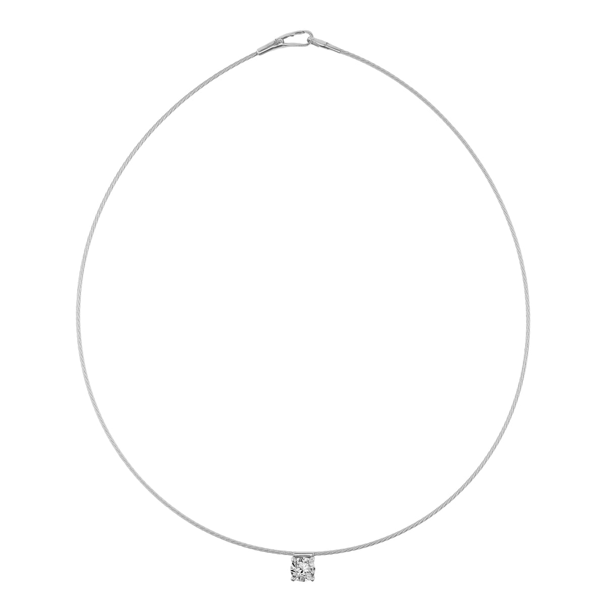 14K Necklace 1ct Round Drop Pendant