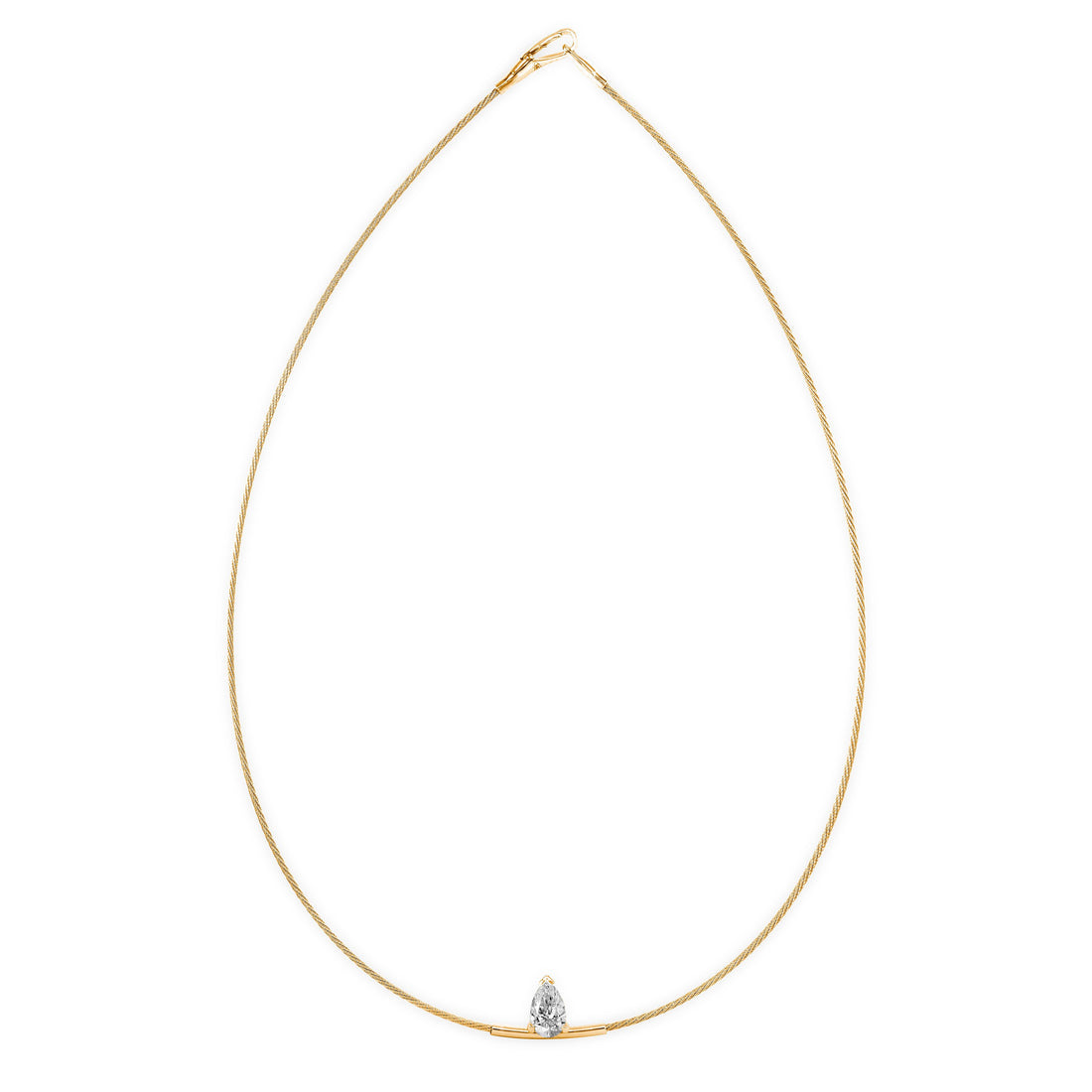 14K Necklace pear 1ct