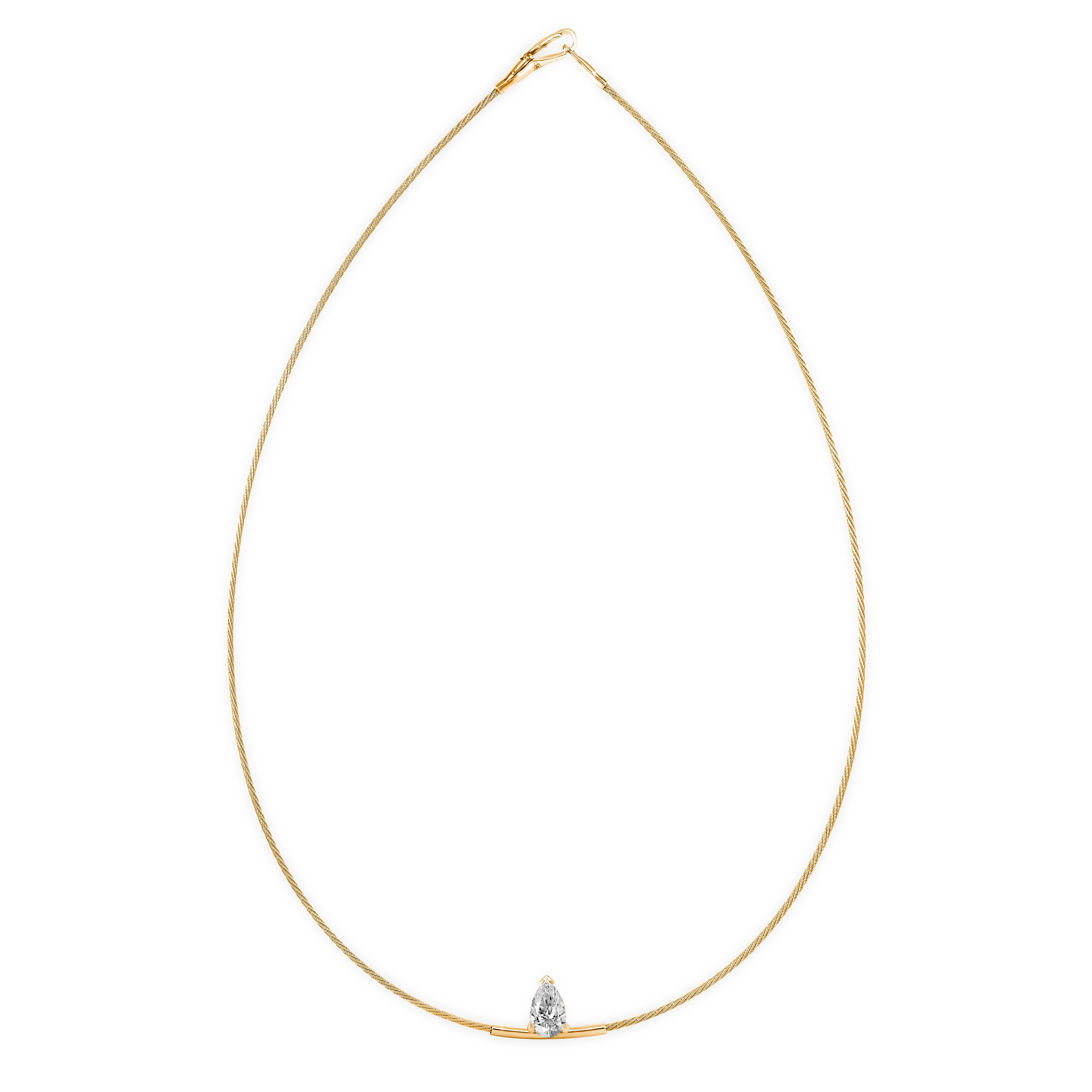 14K Necklace pear 1ct
