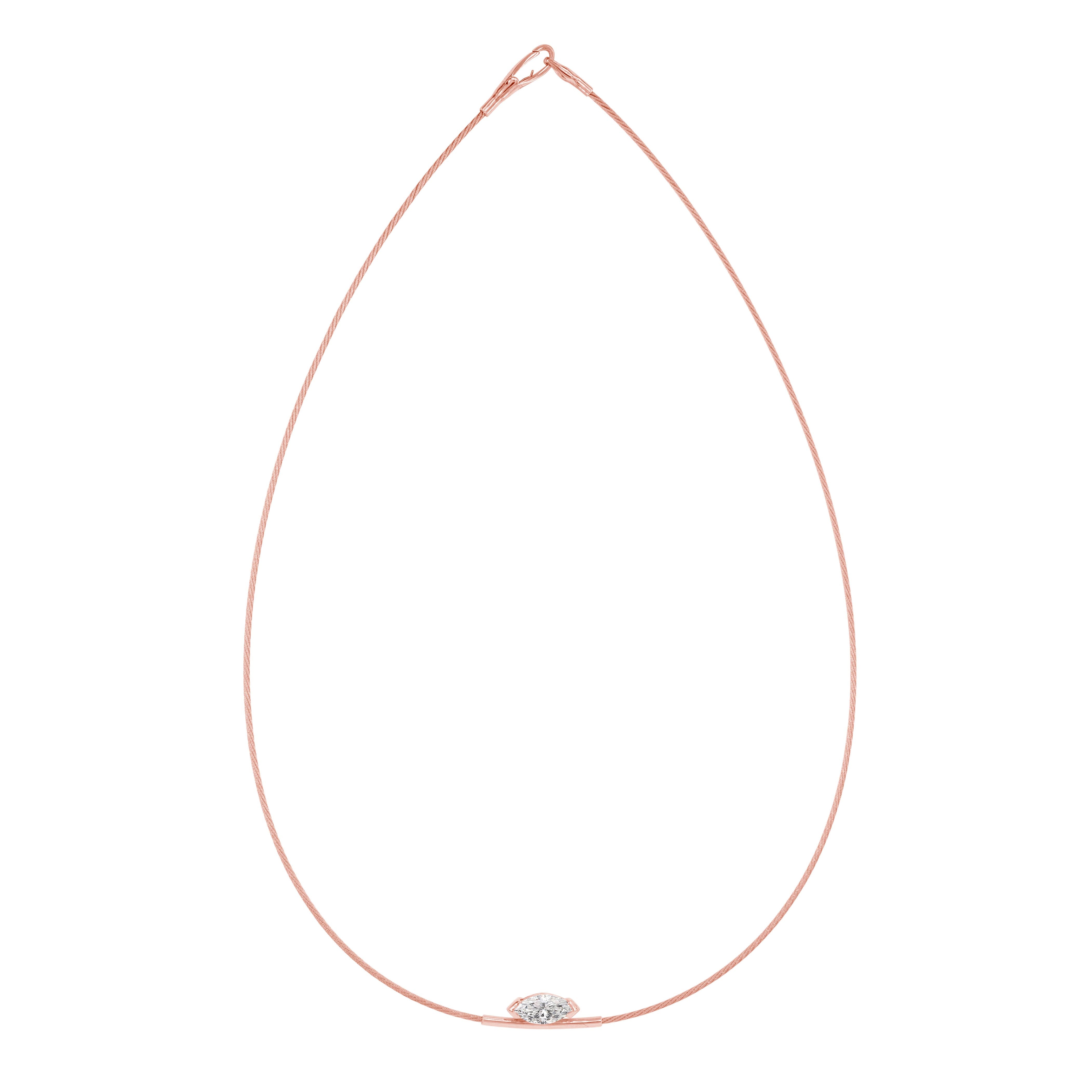 14K Necklace Marquise 1ct