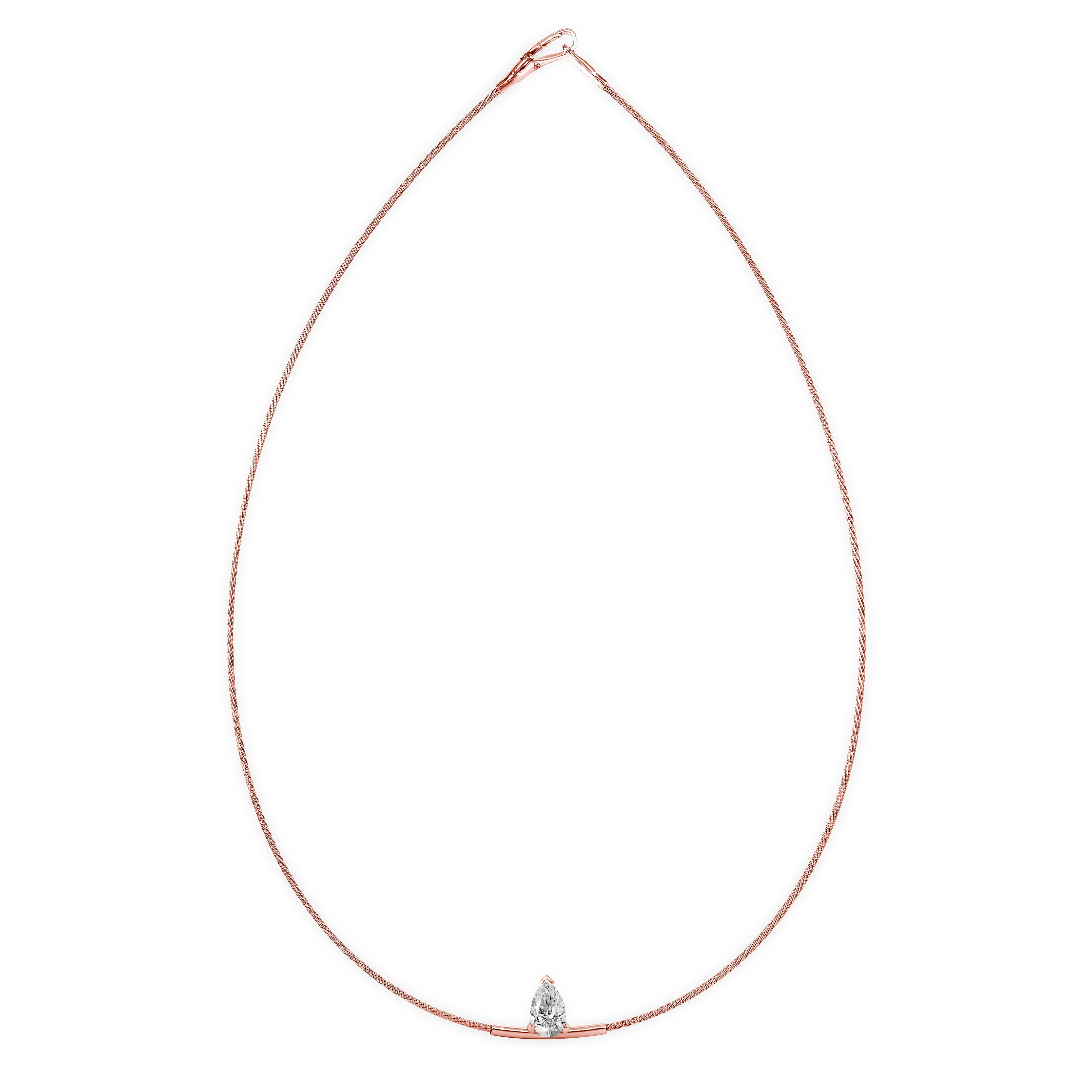 14K Necklace pear 1ct