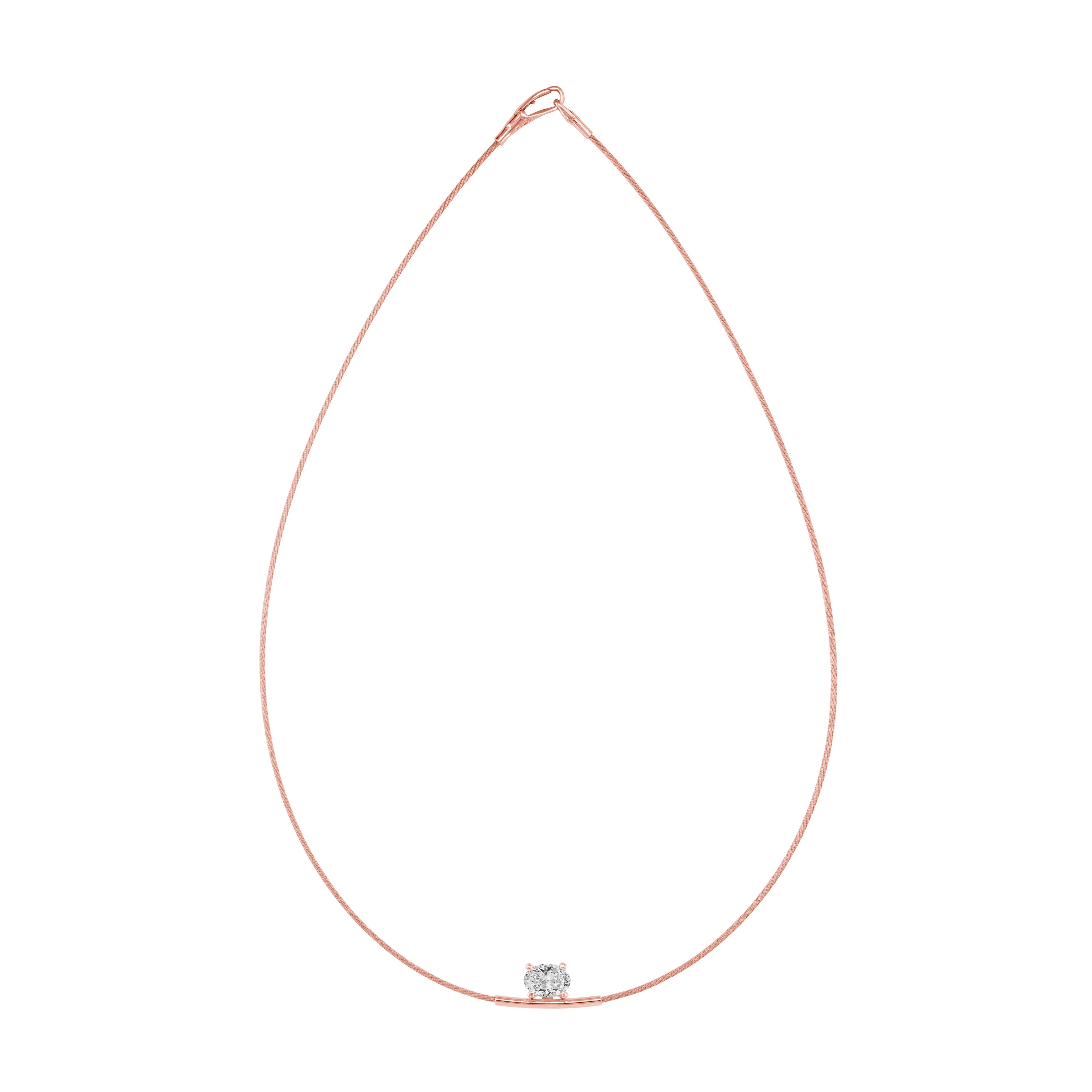 14K Necklace oval 1ct