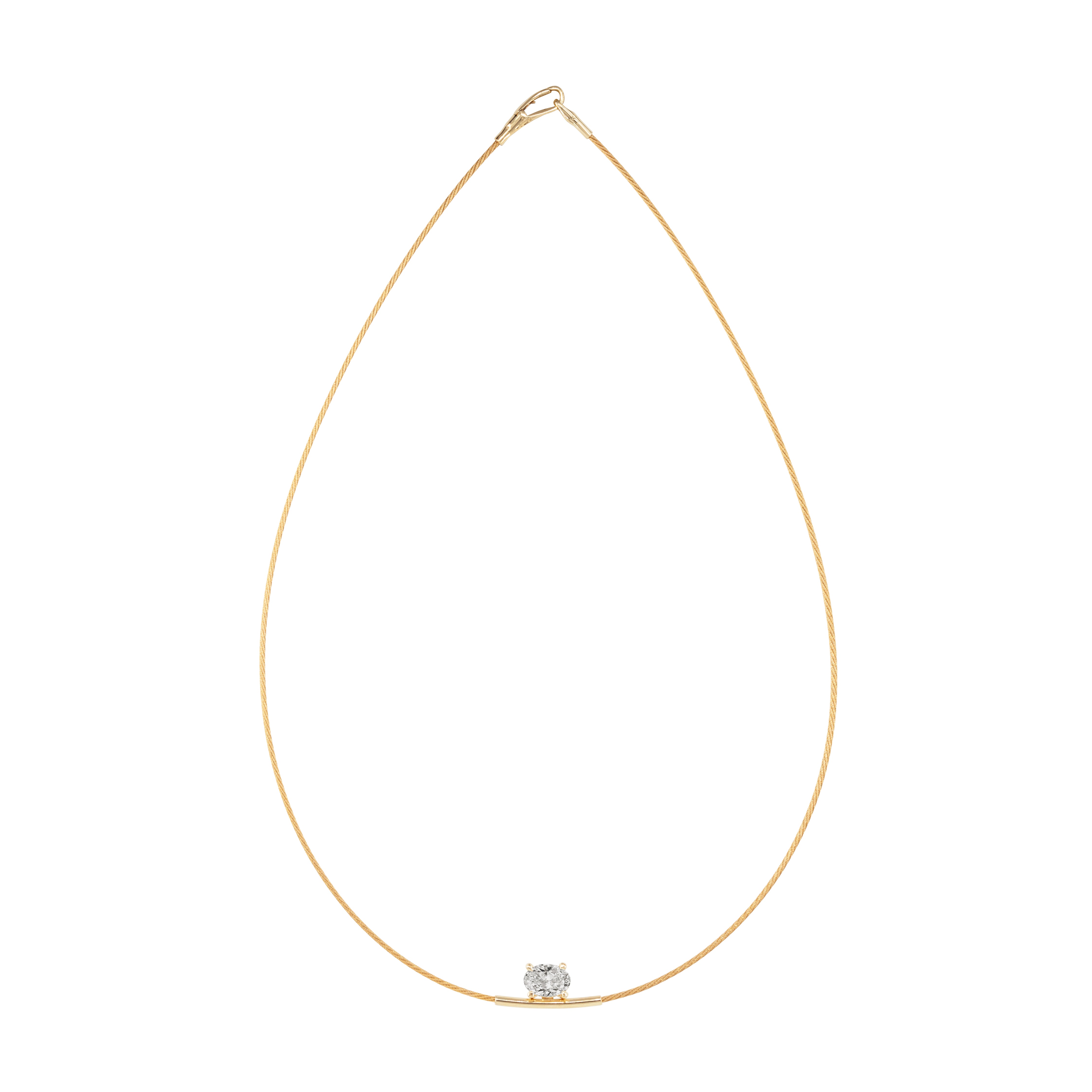 14K Necklace oval 1ct