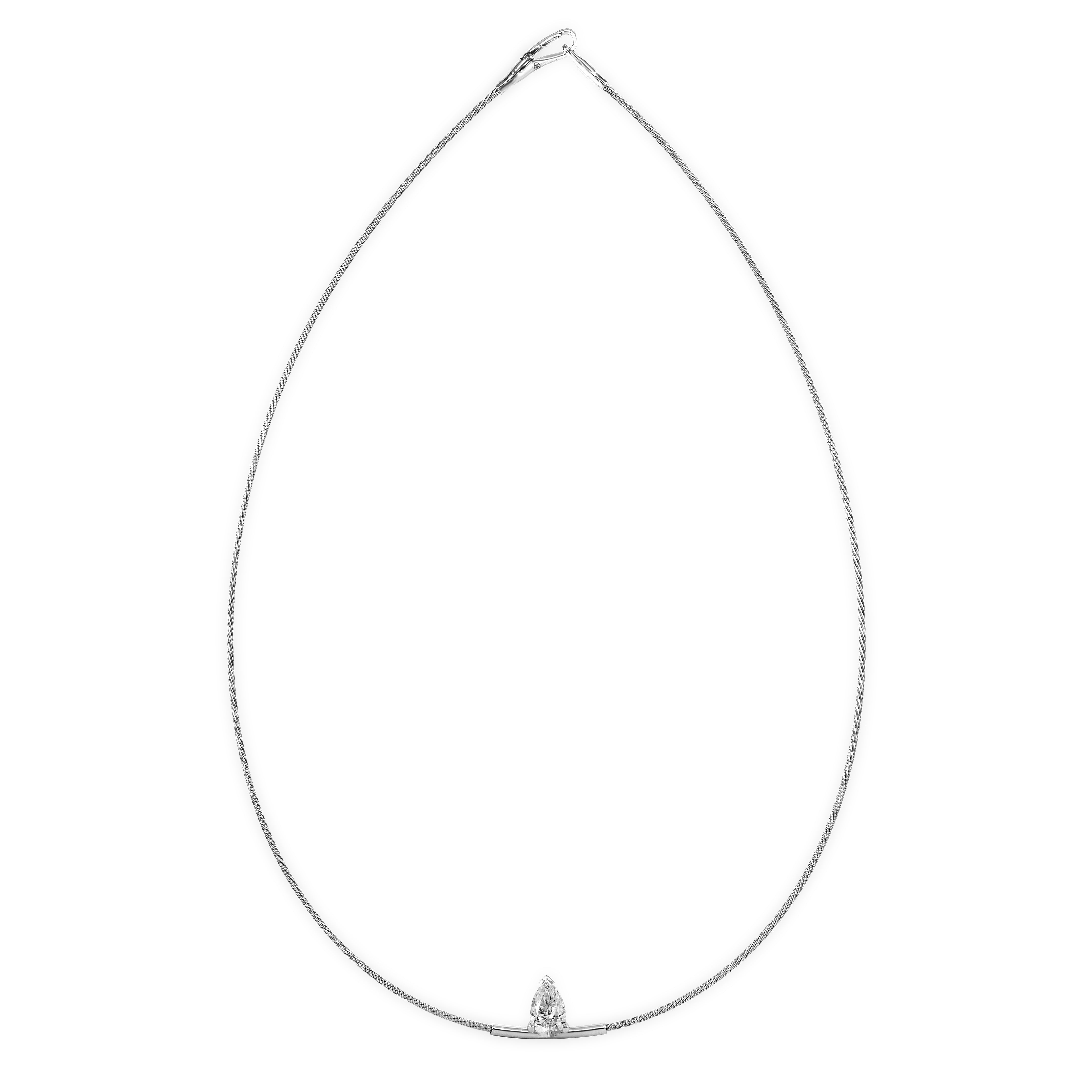 14K Necklace pear 1ct