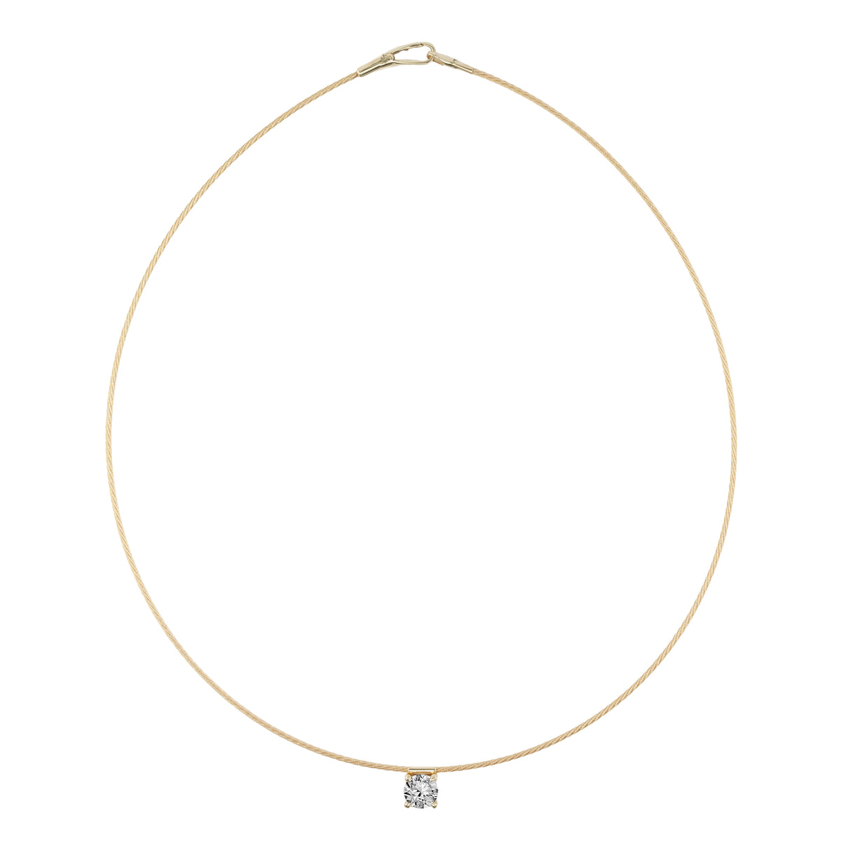 14K Necklace 1ct Round Drop Pendant