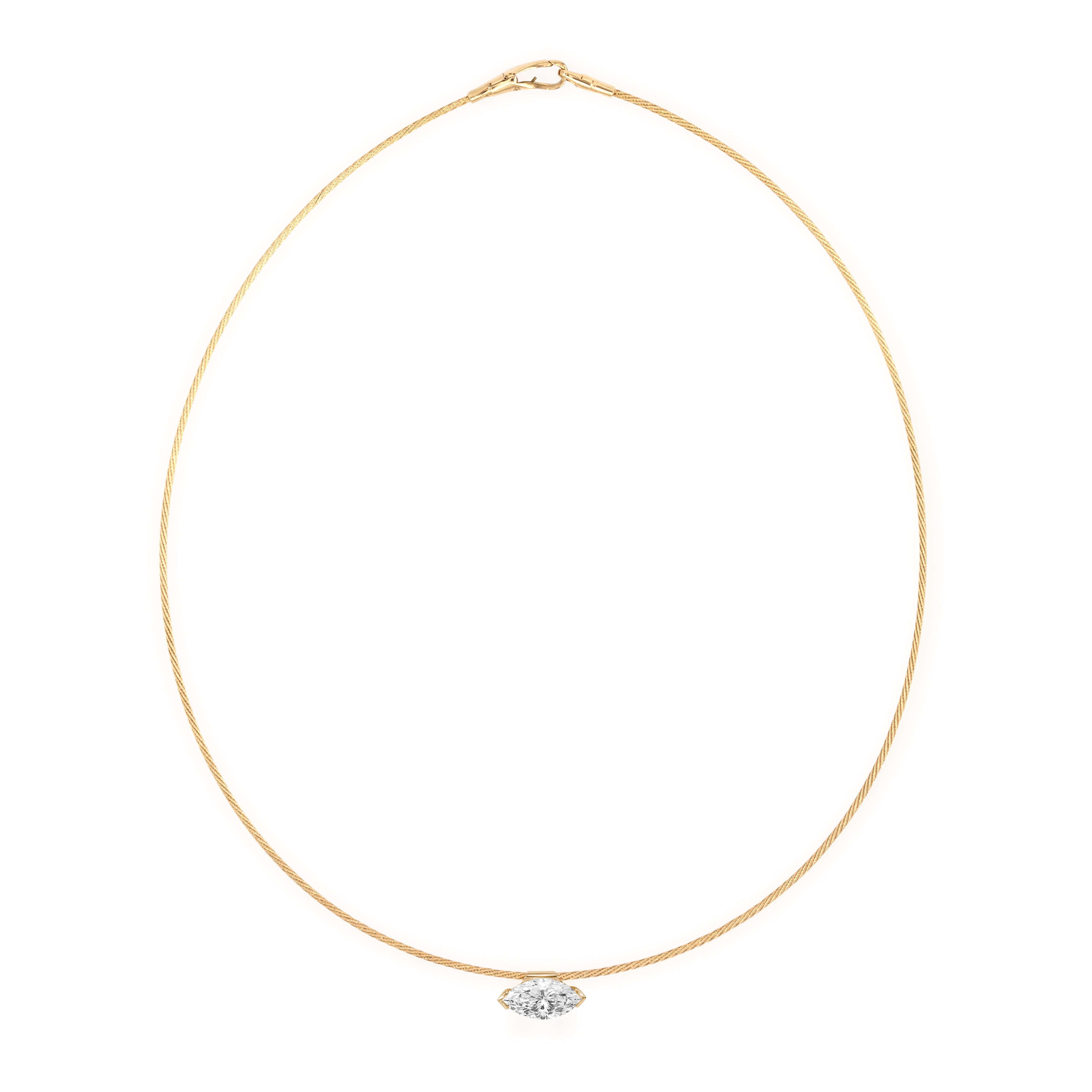 14K Necklace Marquise 2ct