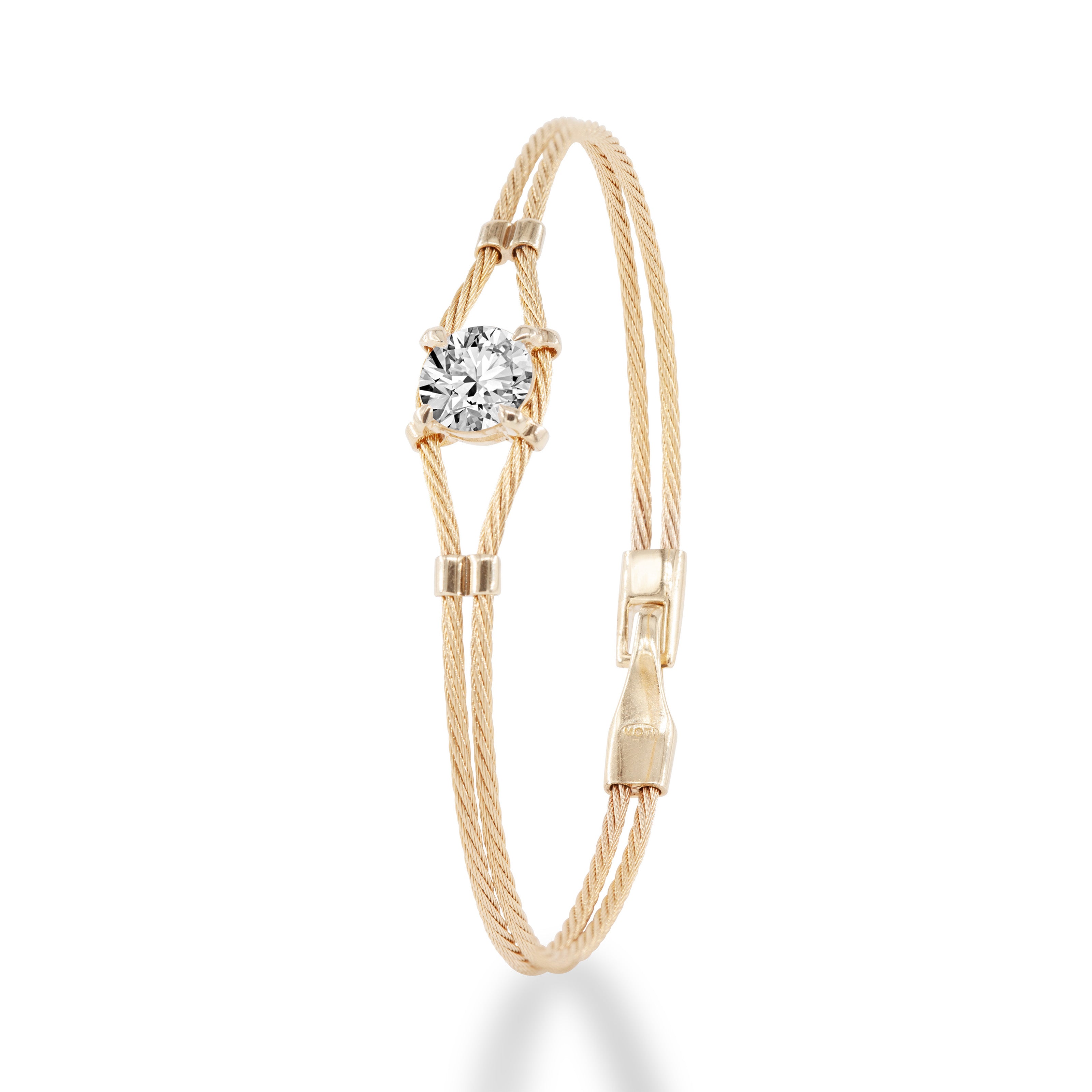 14K Double Bracelet 2ct Round