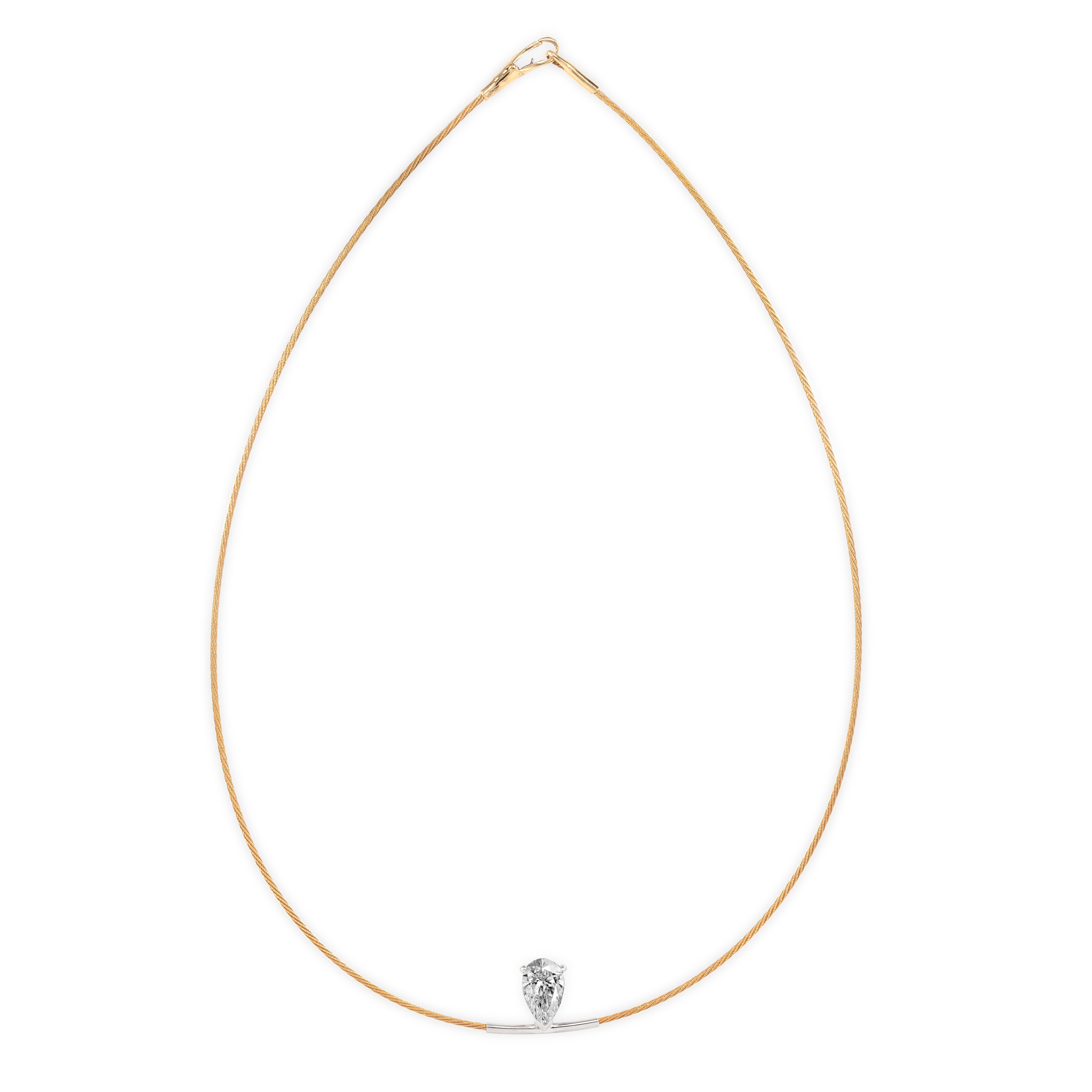 14K Necklace Pear 2ct