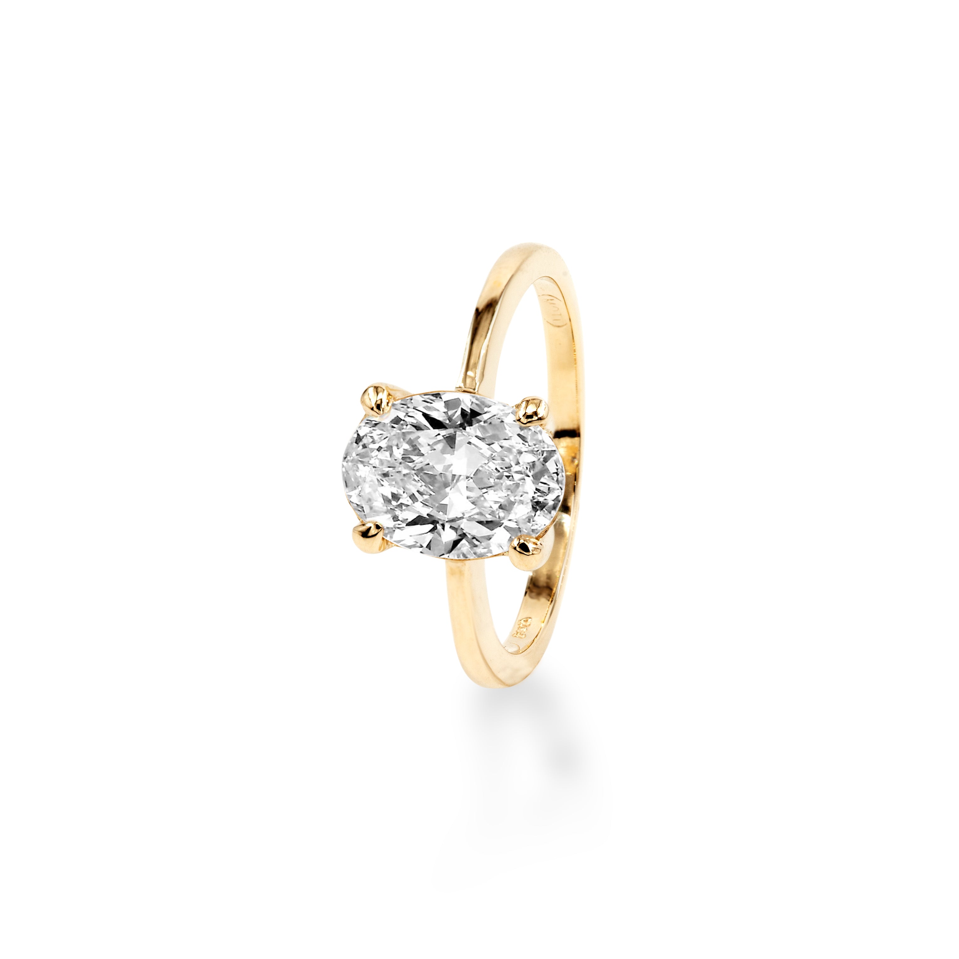 14K Ring Oval 2ct