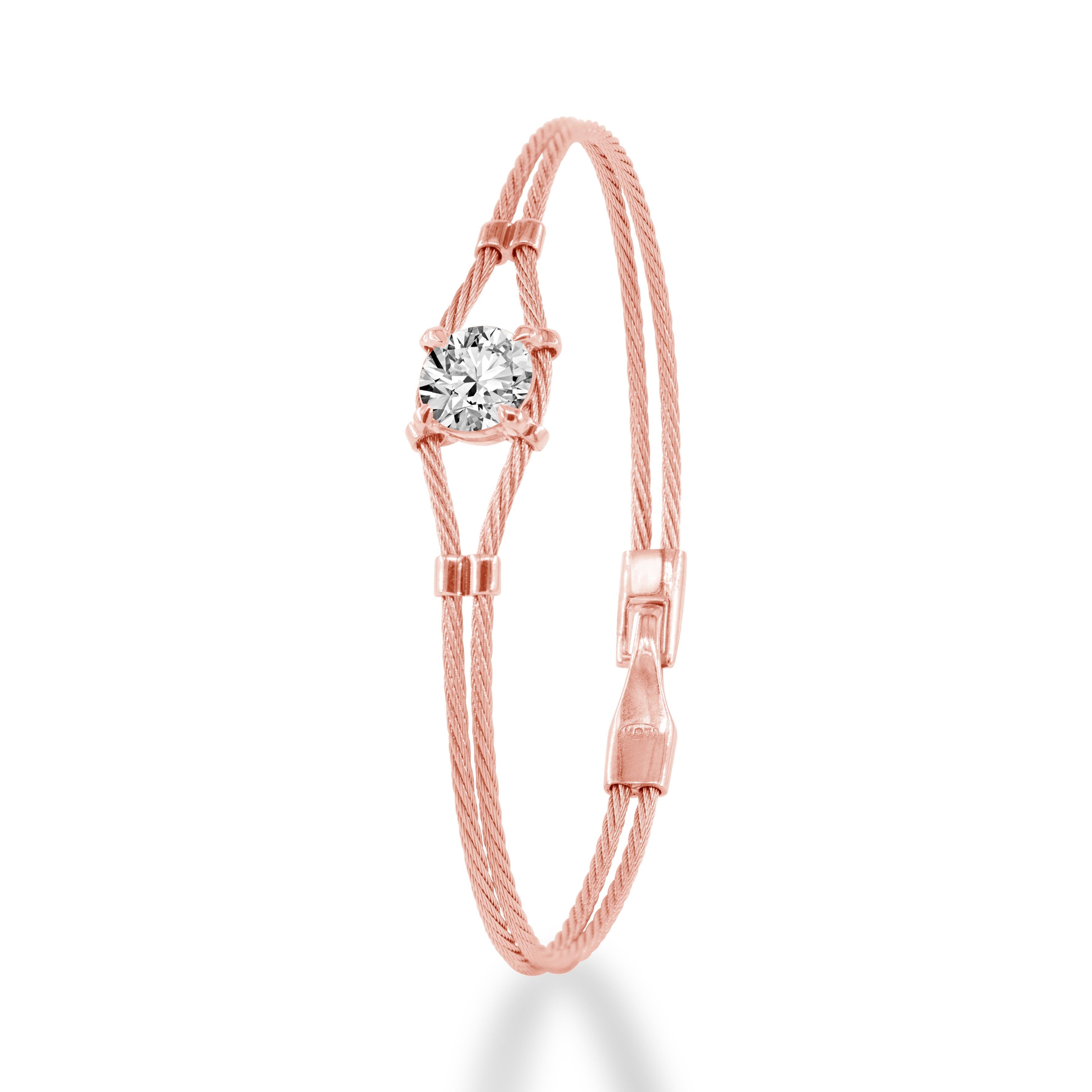 14K Double Bracelet 2ct Round