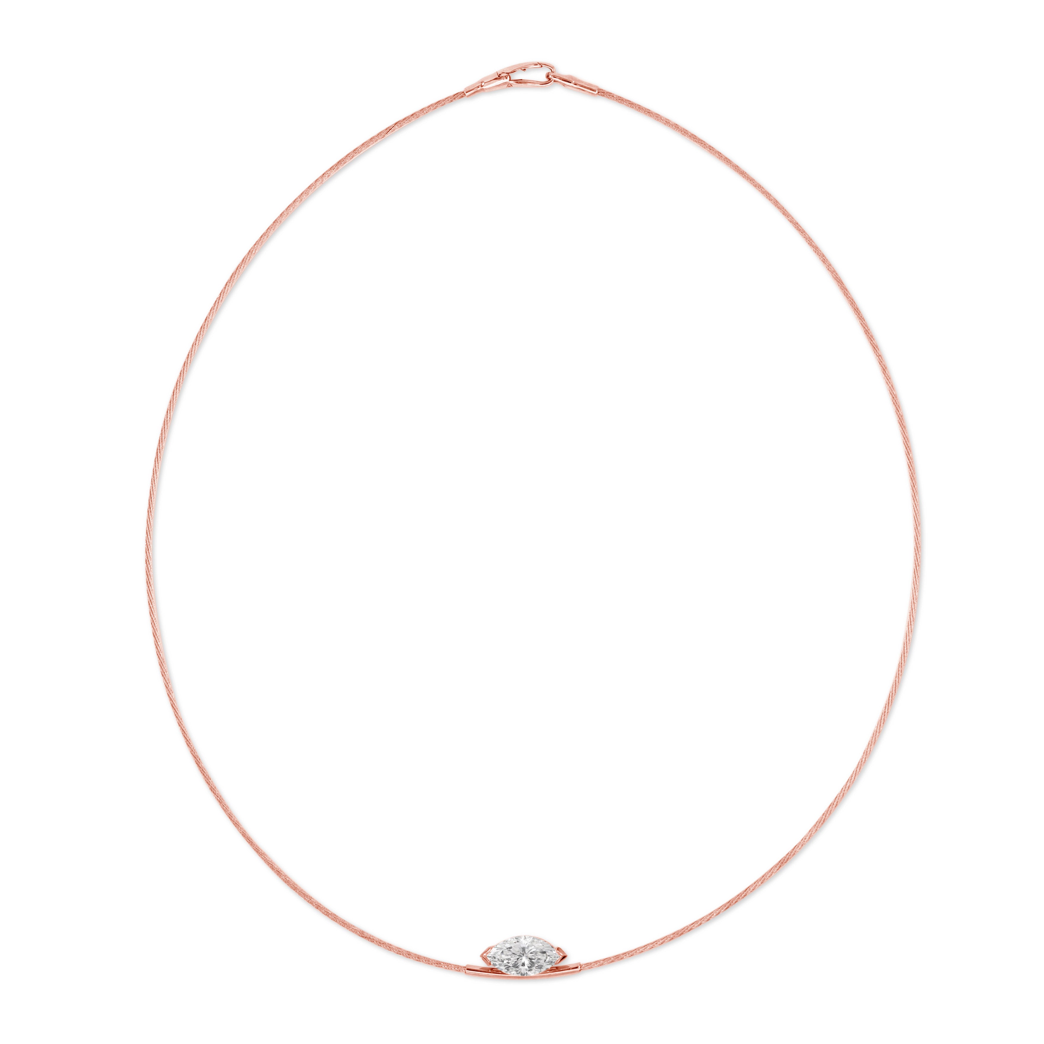 14K Necklace marquise 2ct