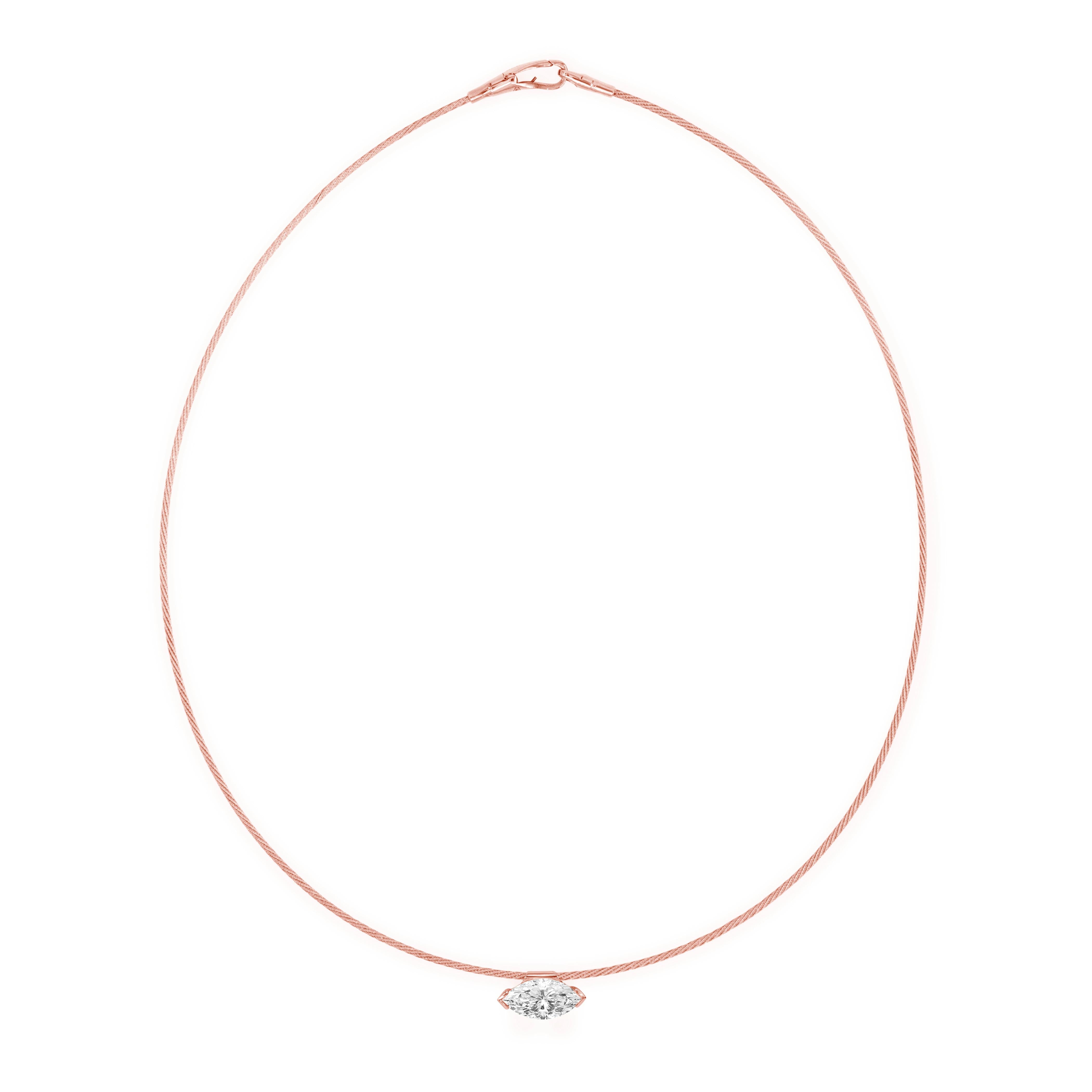 14K Necklace Marquise 2ct
