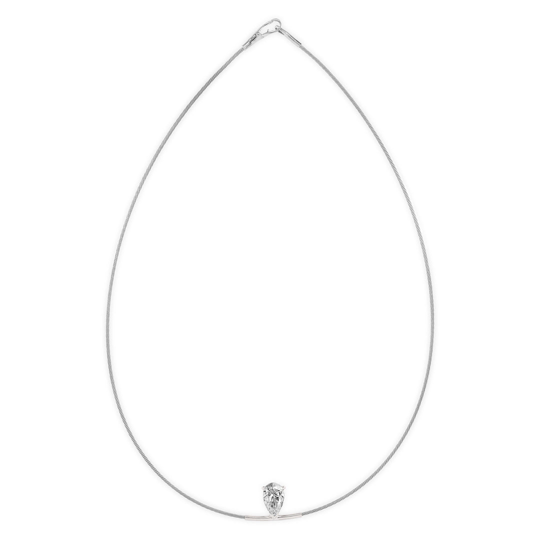 14K Necklace Pear 2ct