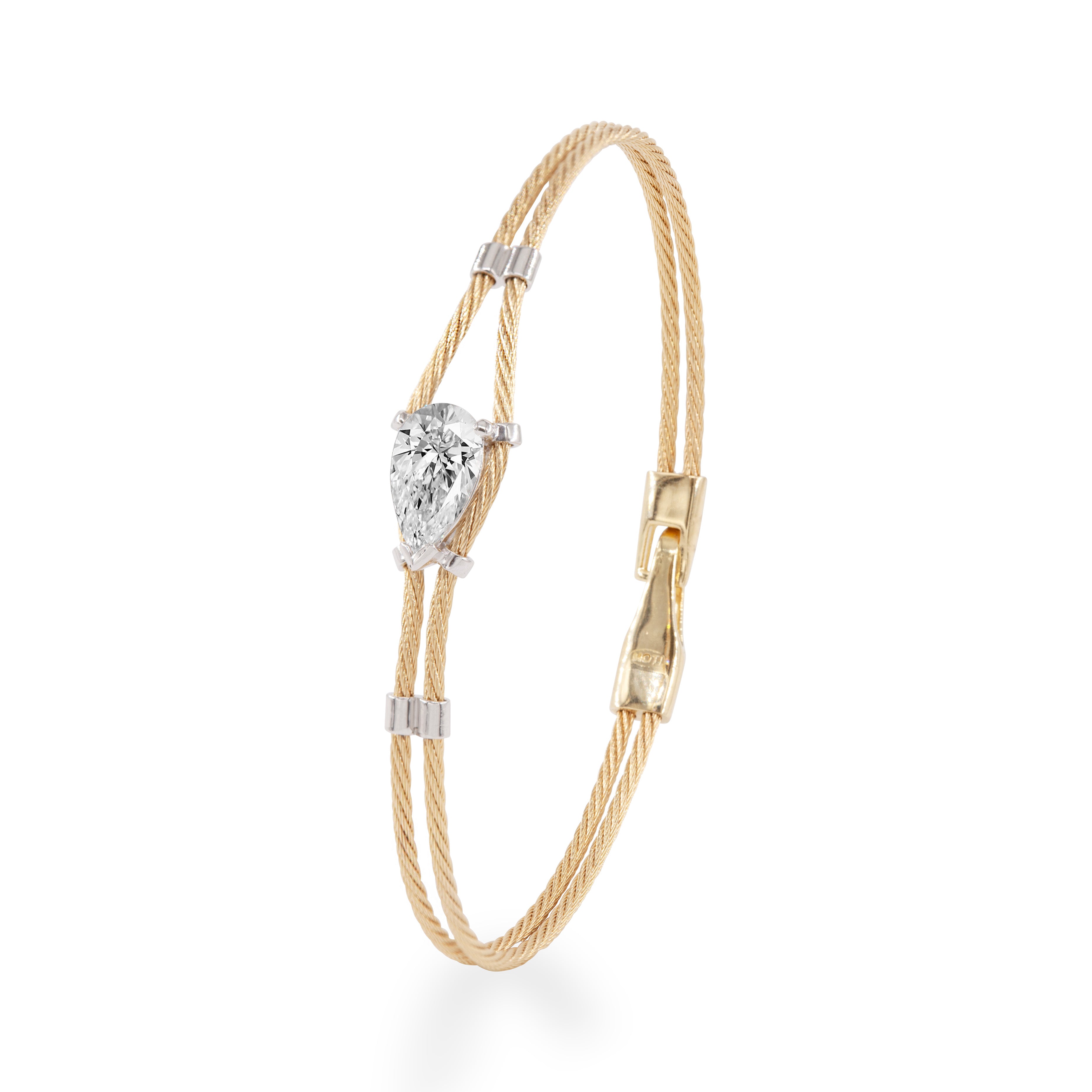 14K Double Bracelet Pear 2ct