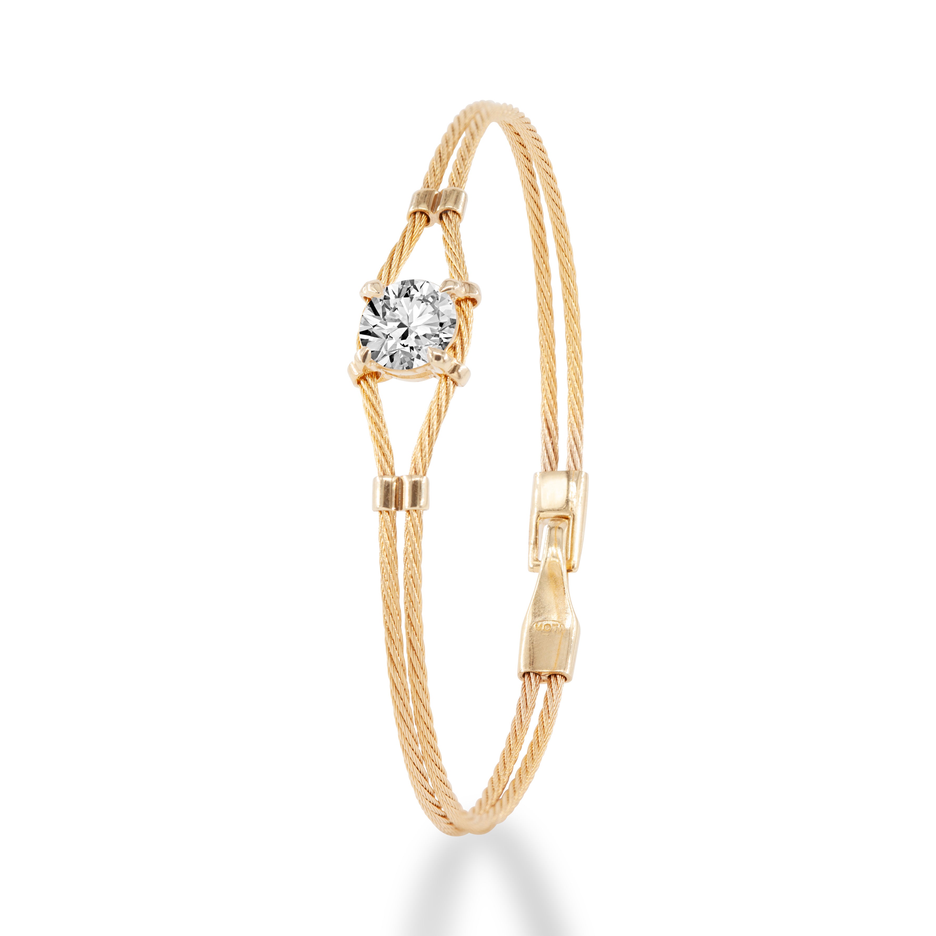 14K Double Bracelet 2ct Round