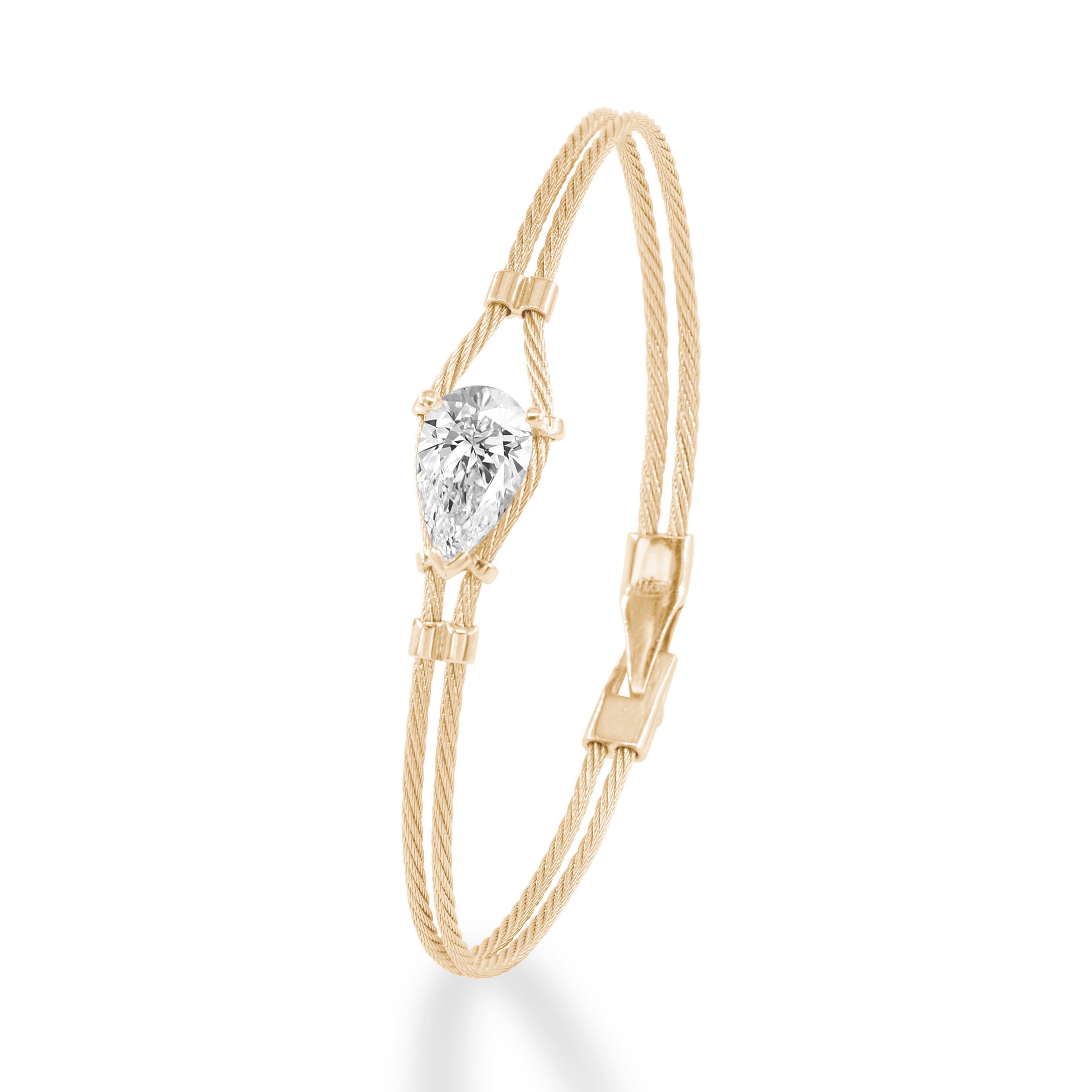14K Double Bracelet Pear 3ct