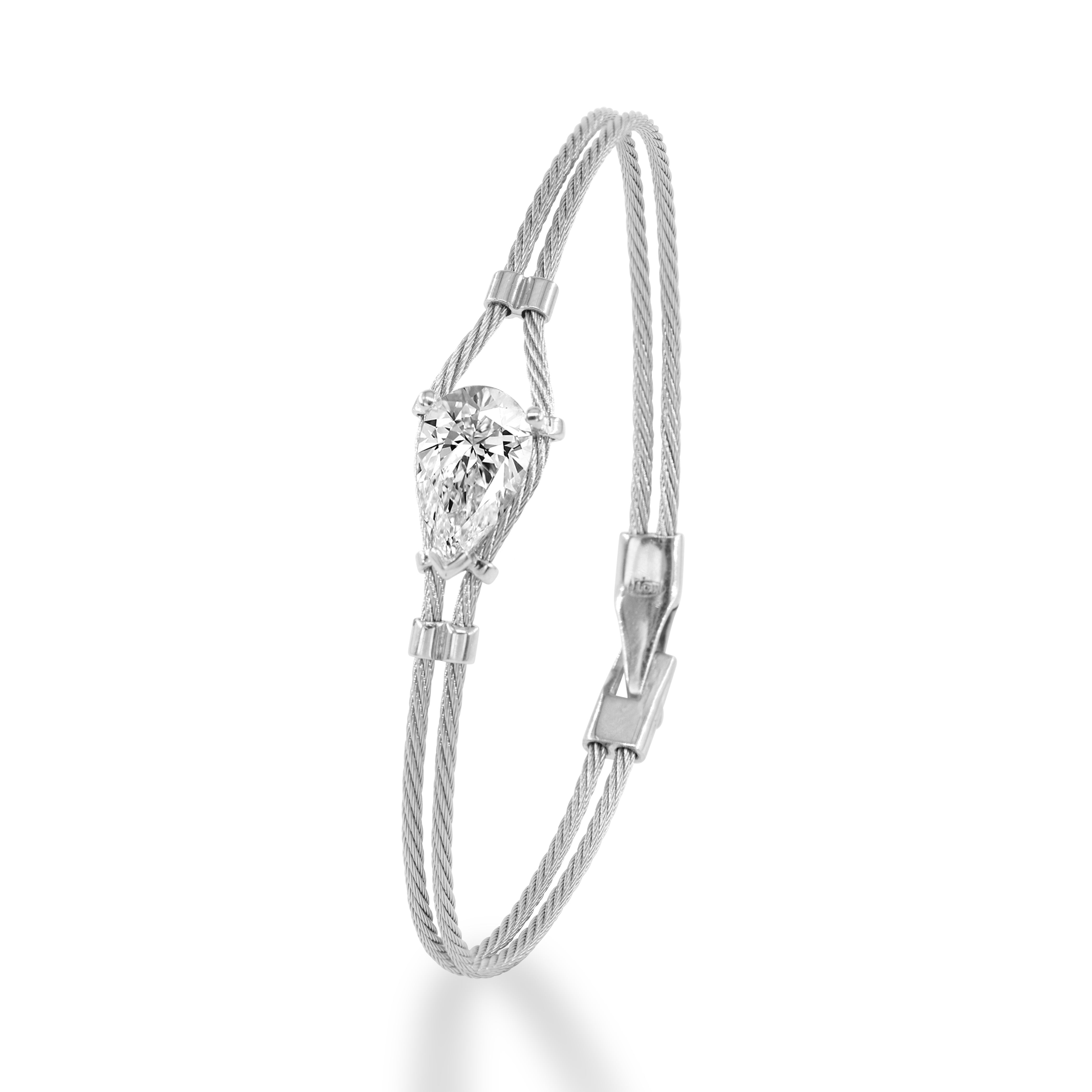 14K Double Bracelet Pear 3ct