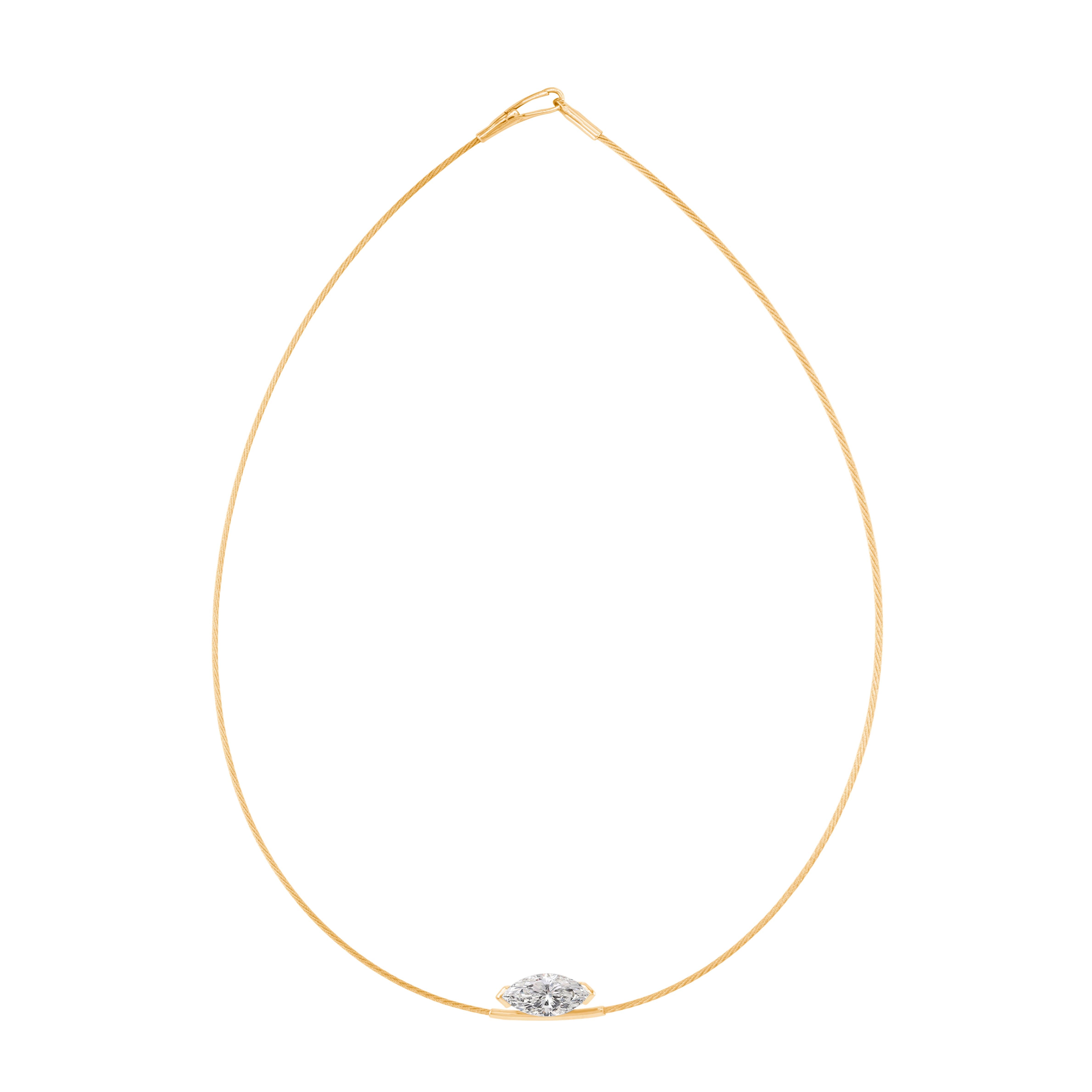 14K Necklace 3ct Marquise