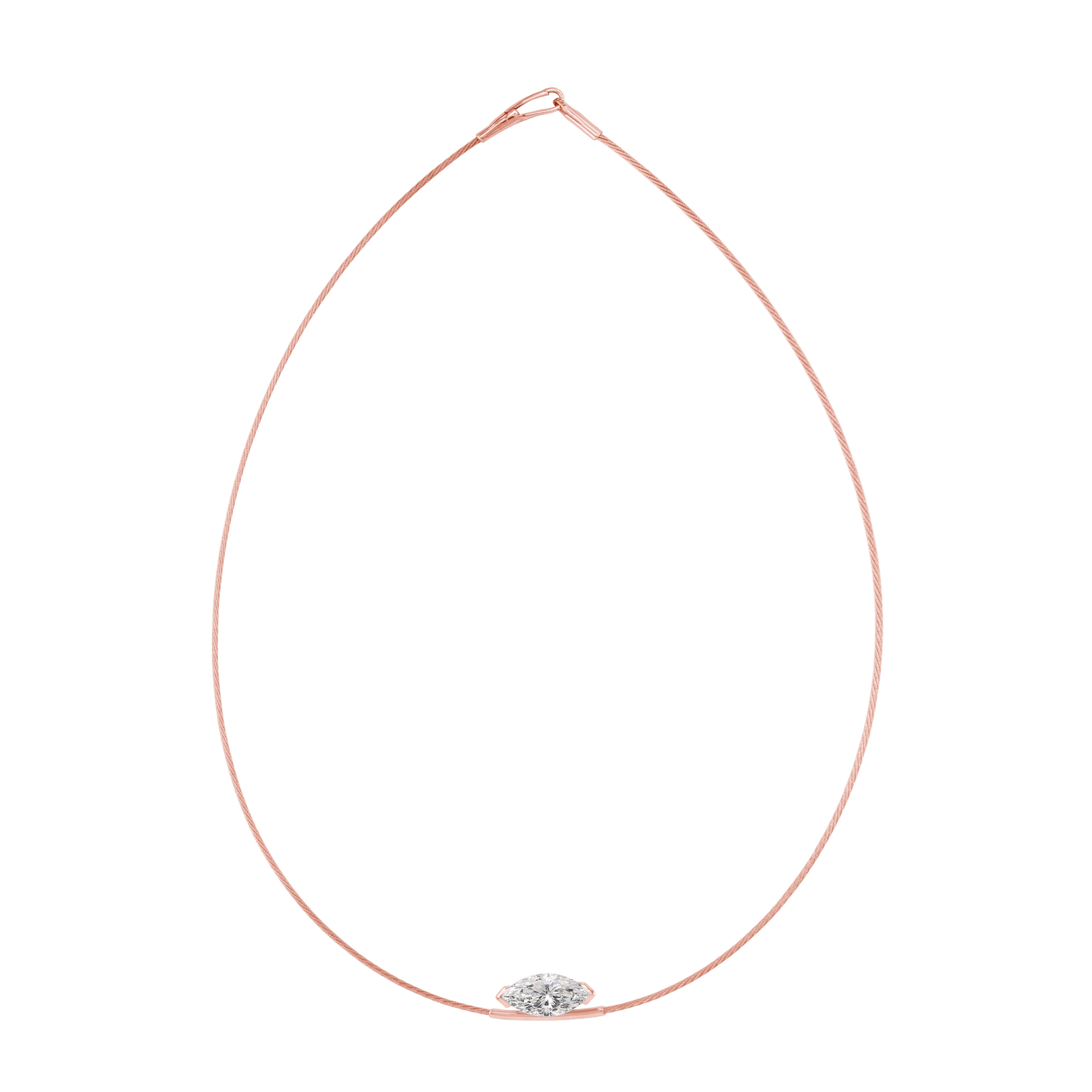 14K Necklace 3ct Marquise