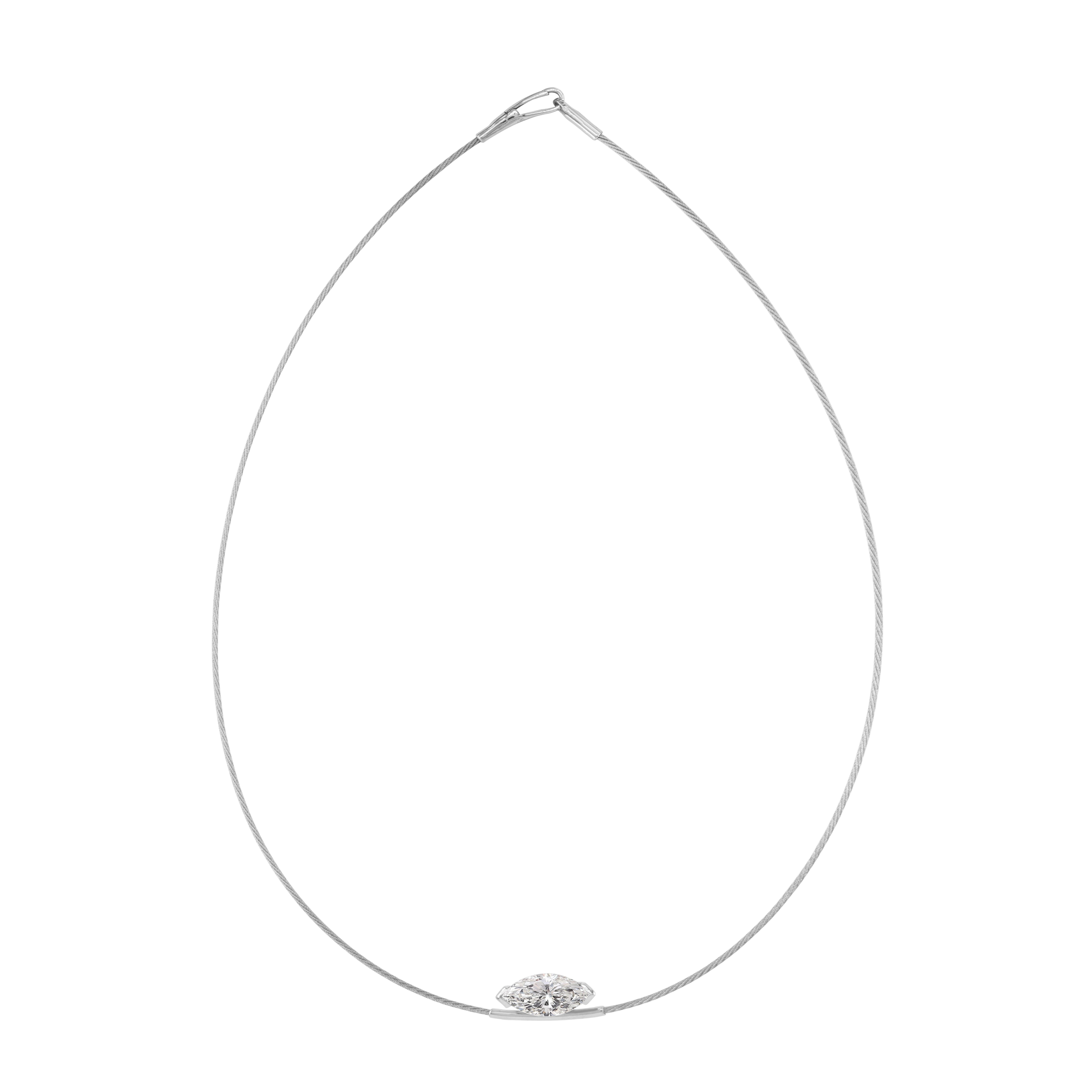 14K Necklace 3ct Marquise