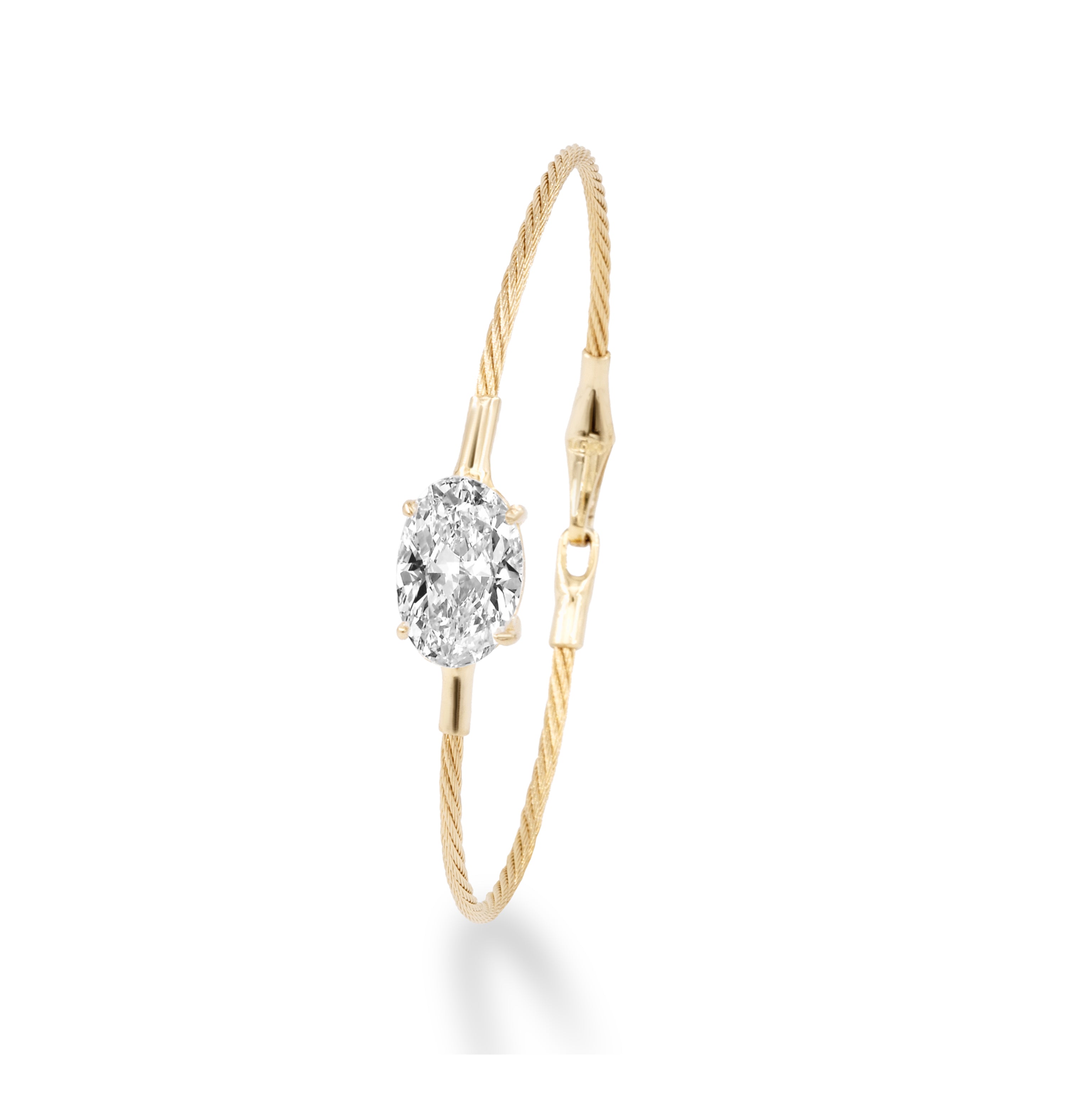 14K Bracelet, oval 4ct