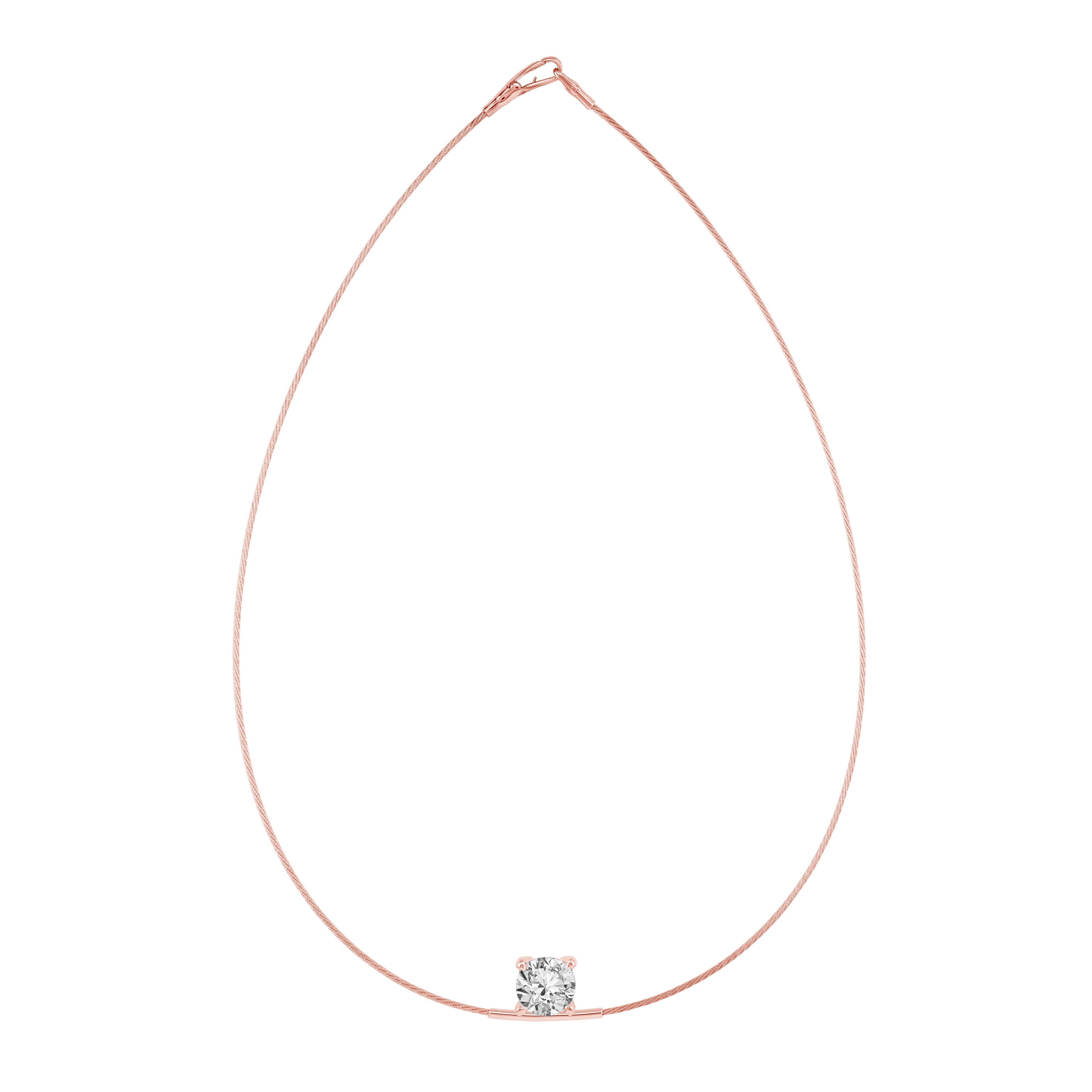 14K Necklace Round 4ct