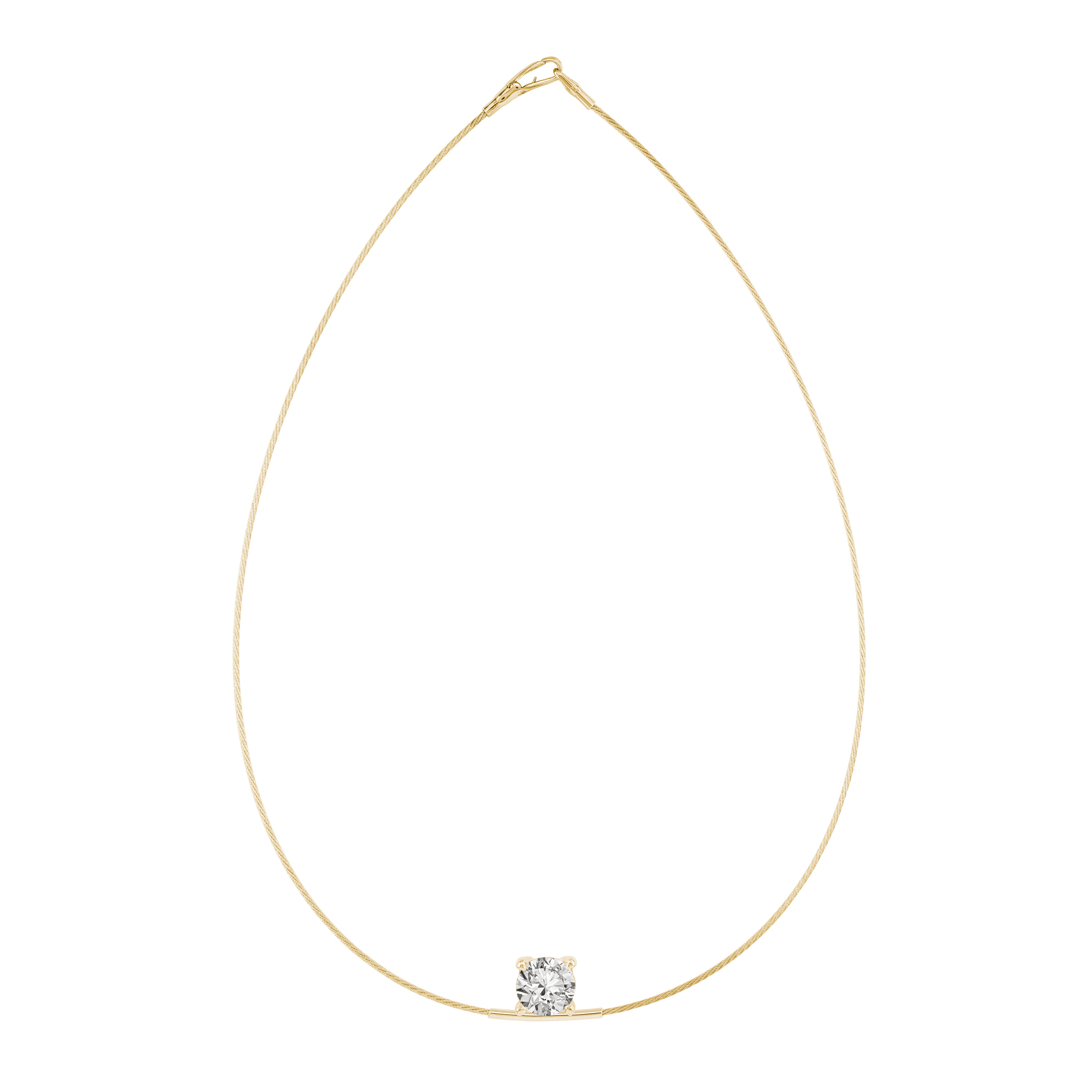 14K Necklace Round 4ct
