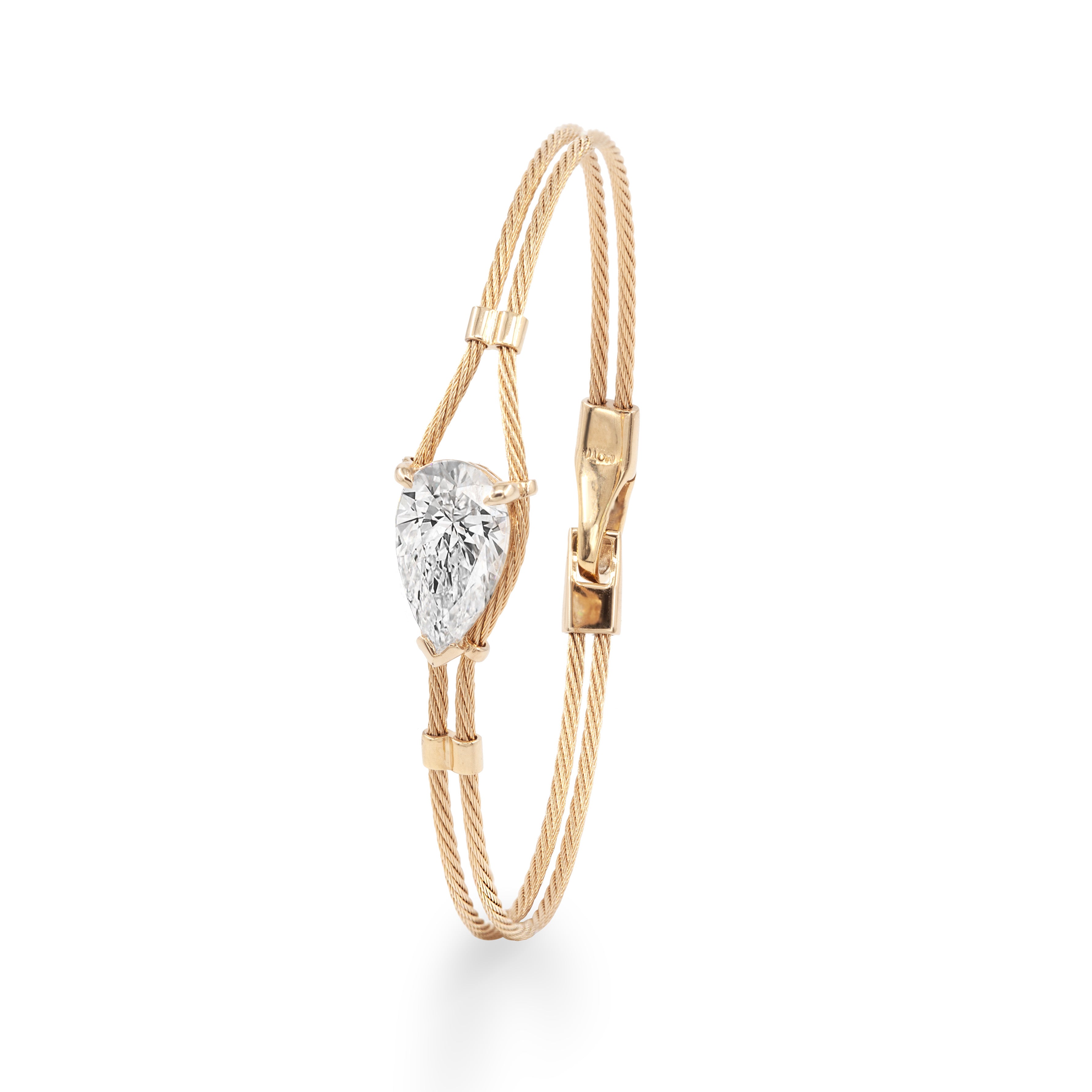 14K Double Bracelet Pear 5ct