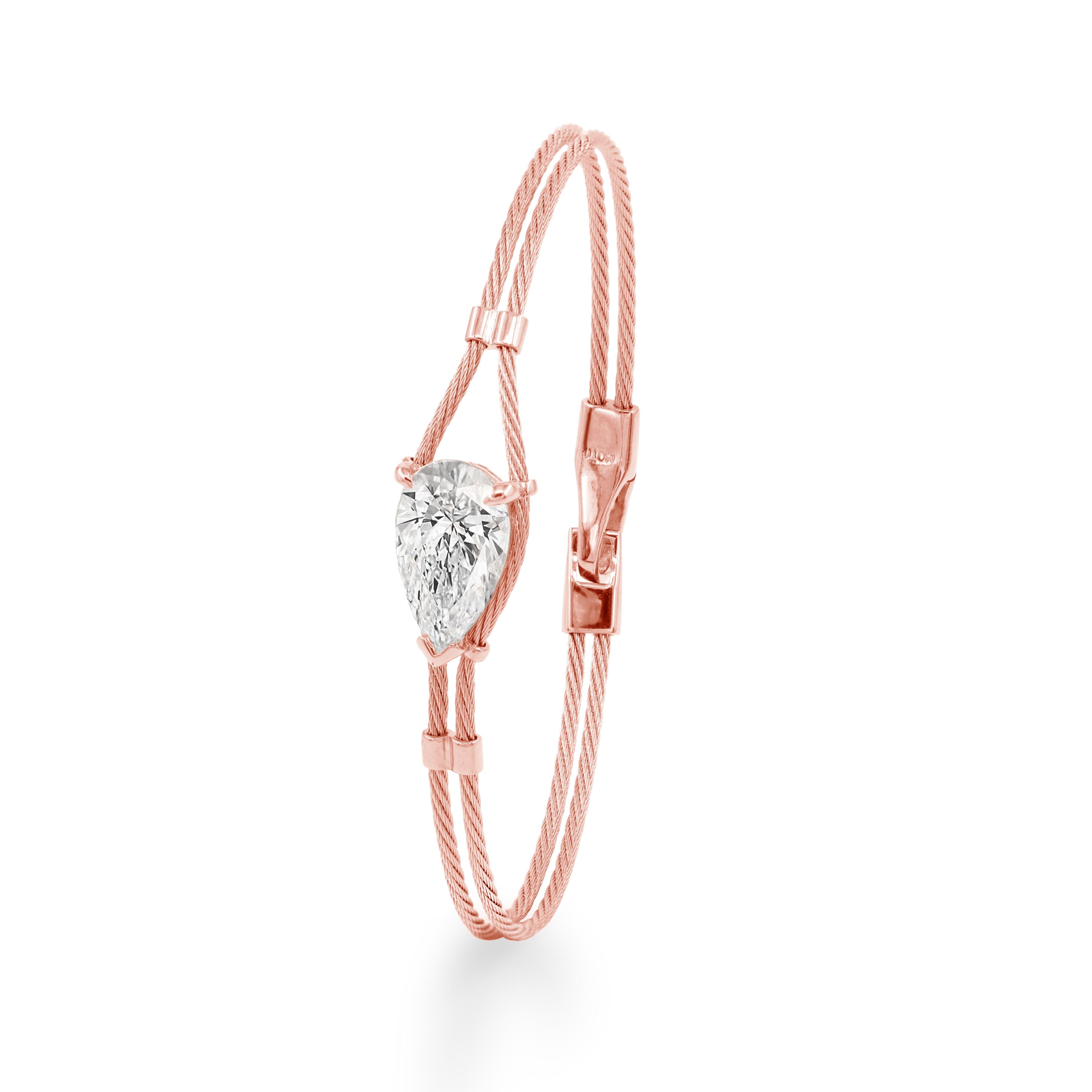 14K Double Bracelet Pear 5ct