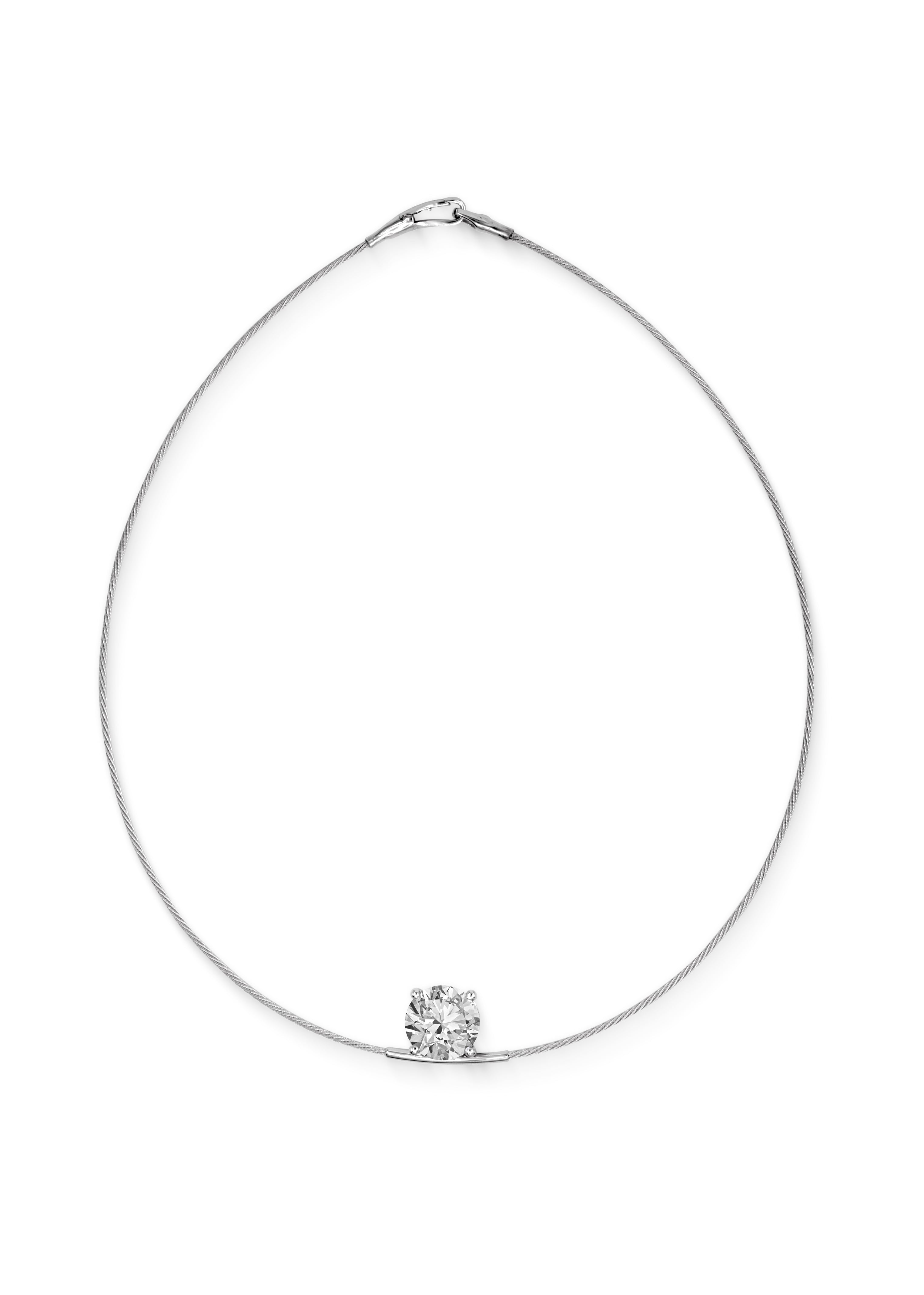 14K Necklace 5ct Round