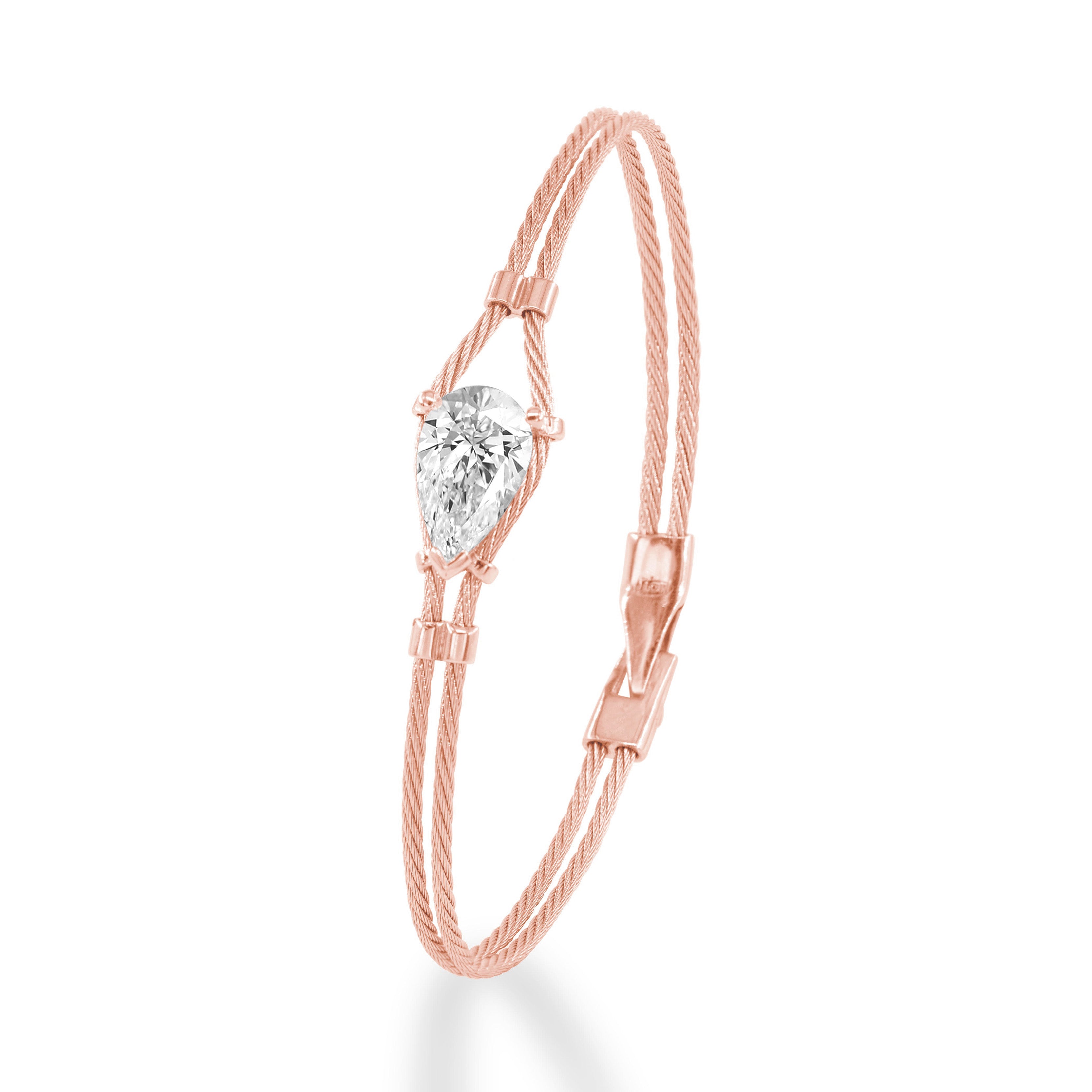 14K Double Bracelet Pear 3ct