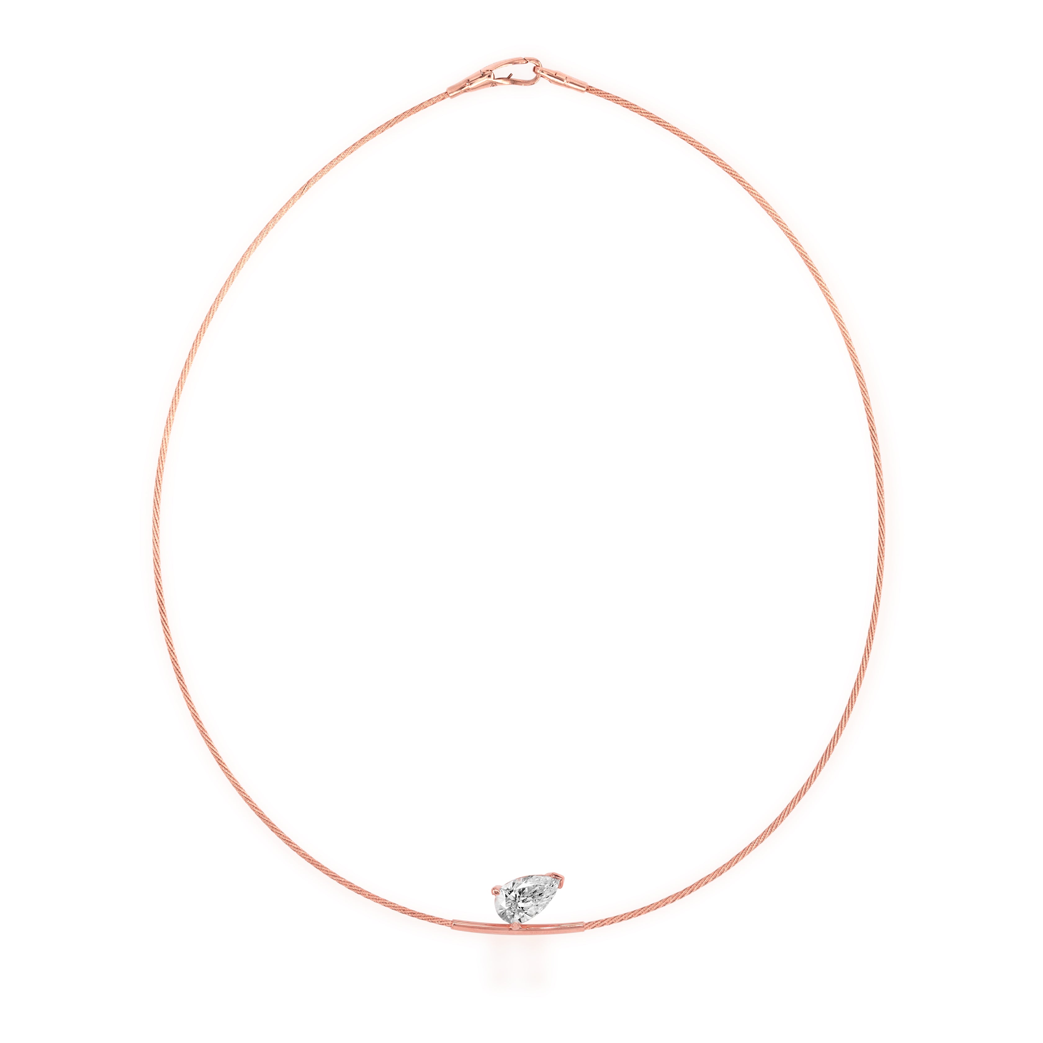 14K Necklace Pear Special 2ct