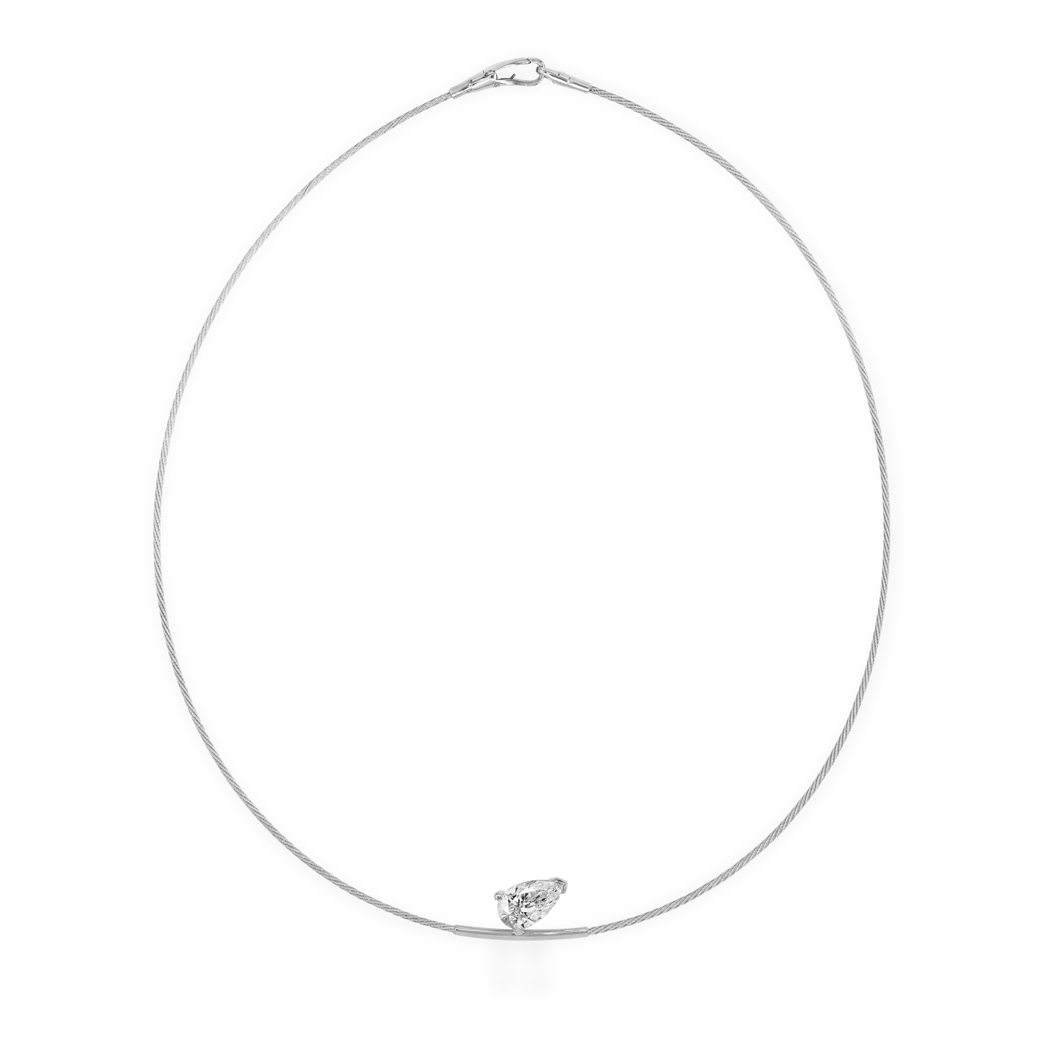 14K Necklace Pear Special 2ct