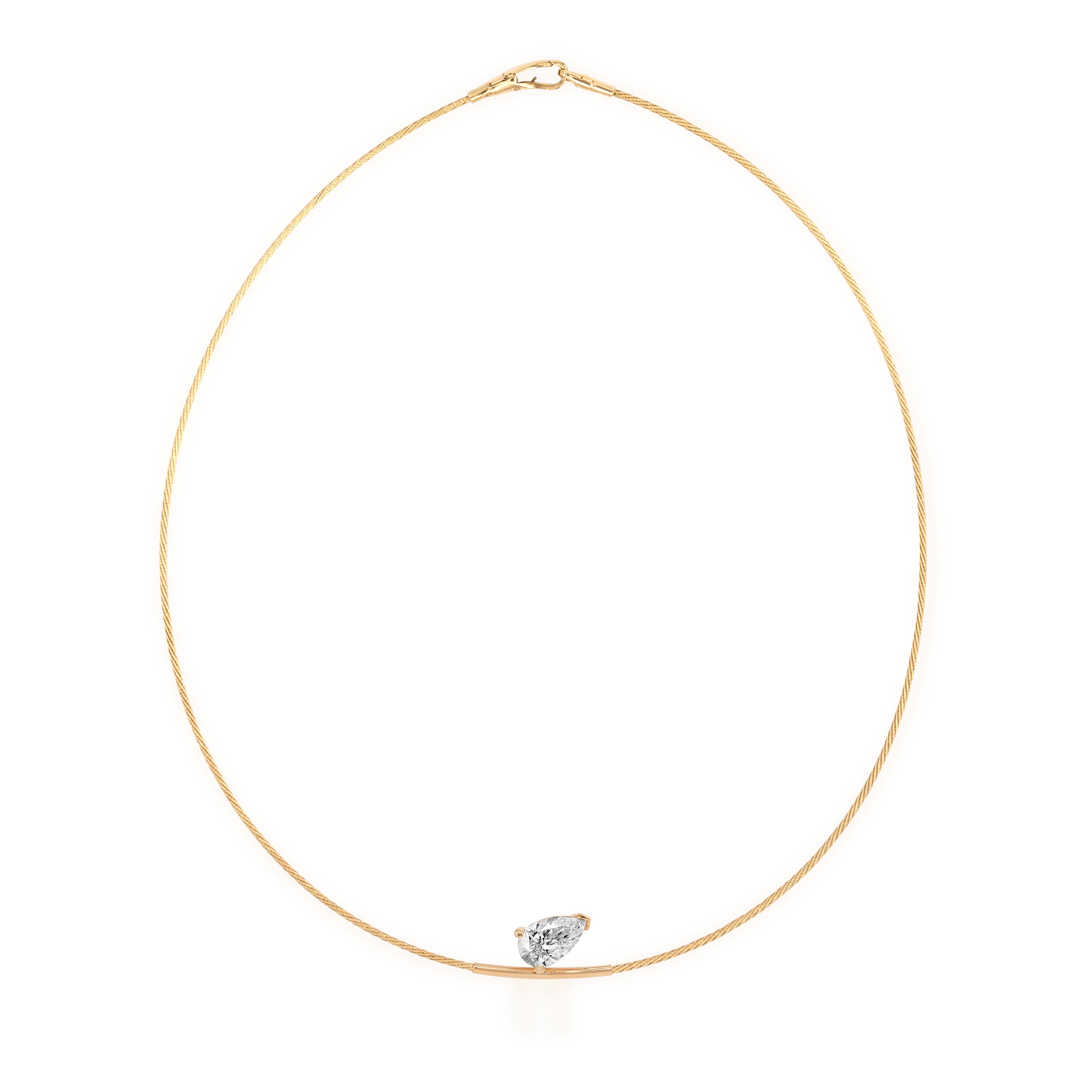 14K Necklace Pear Special 2ct